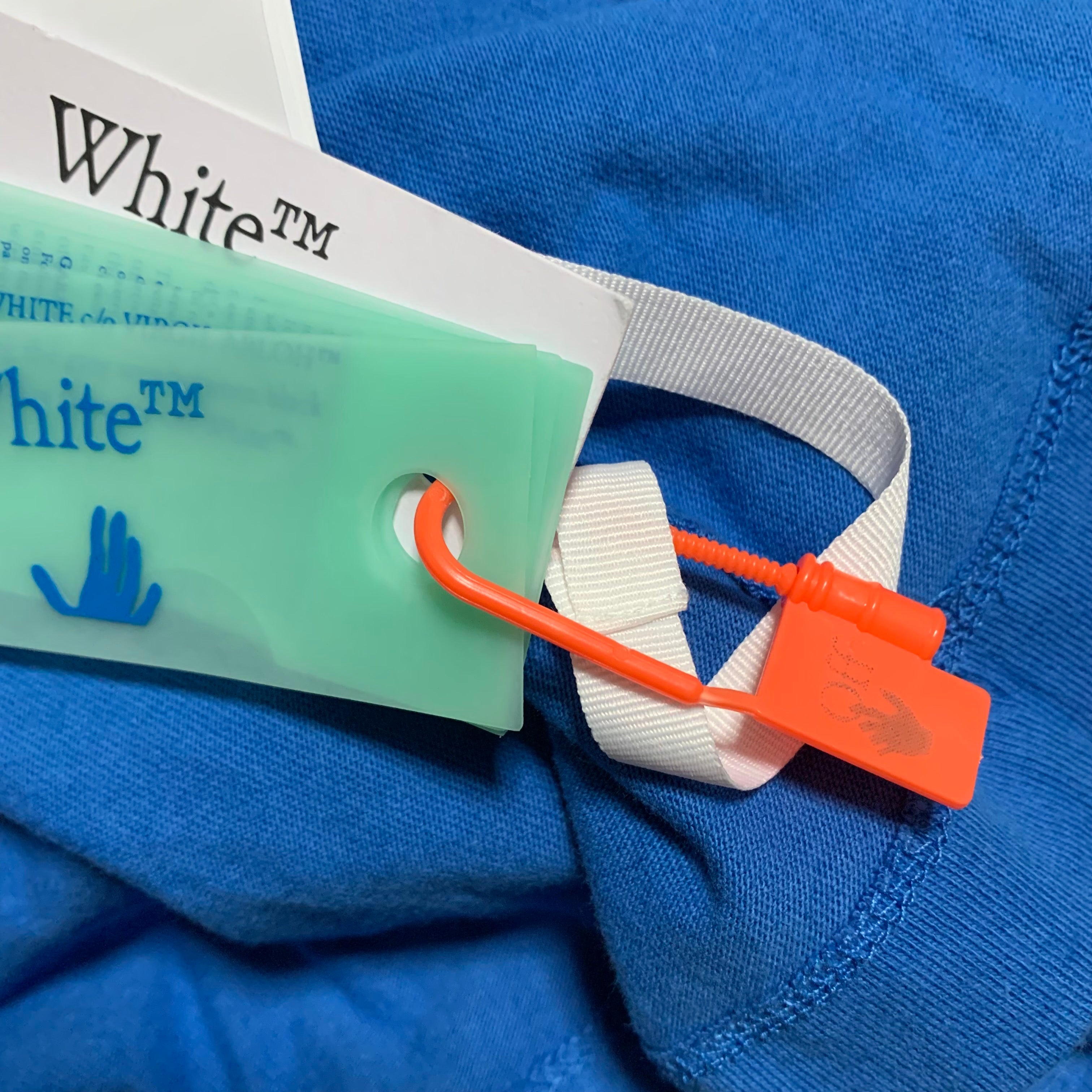 Off White XL Diag Tab Blue Tee Virgil Abloh