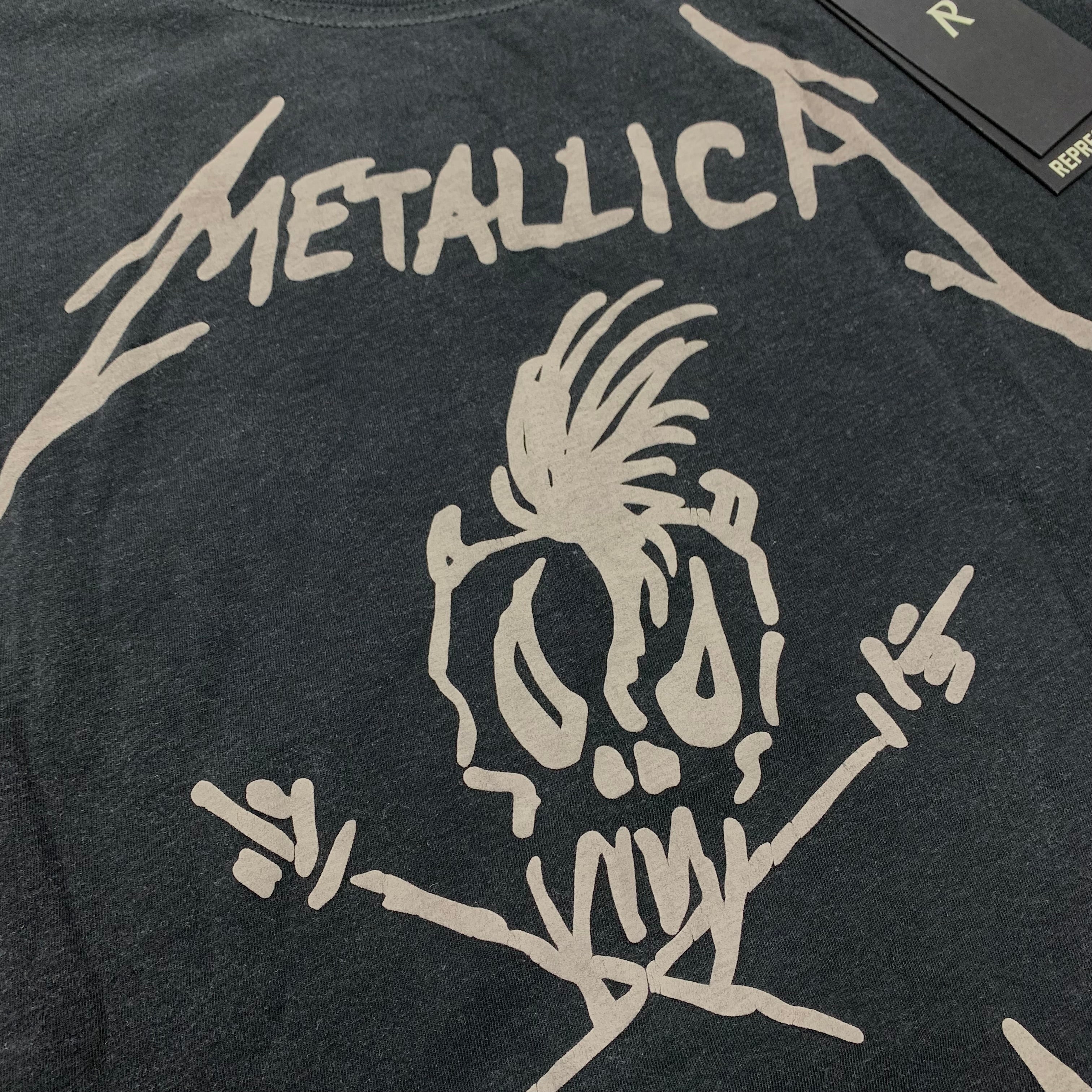 Represent Small Tee Metallica Garage Inc Stained Black Long Sleeve T-Shirt
