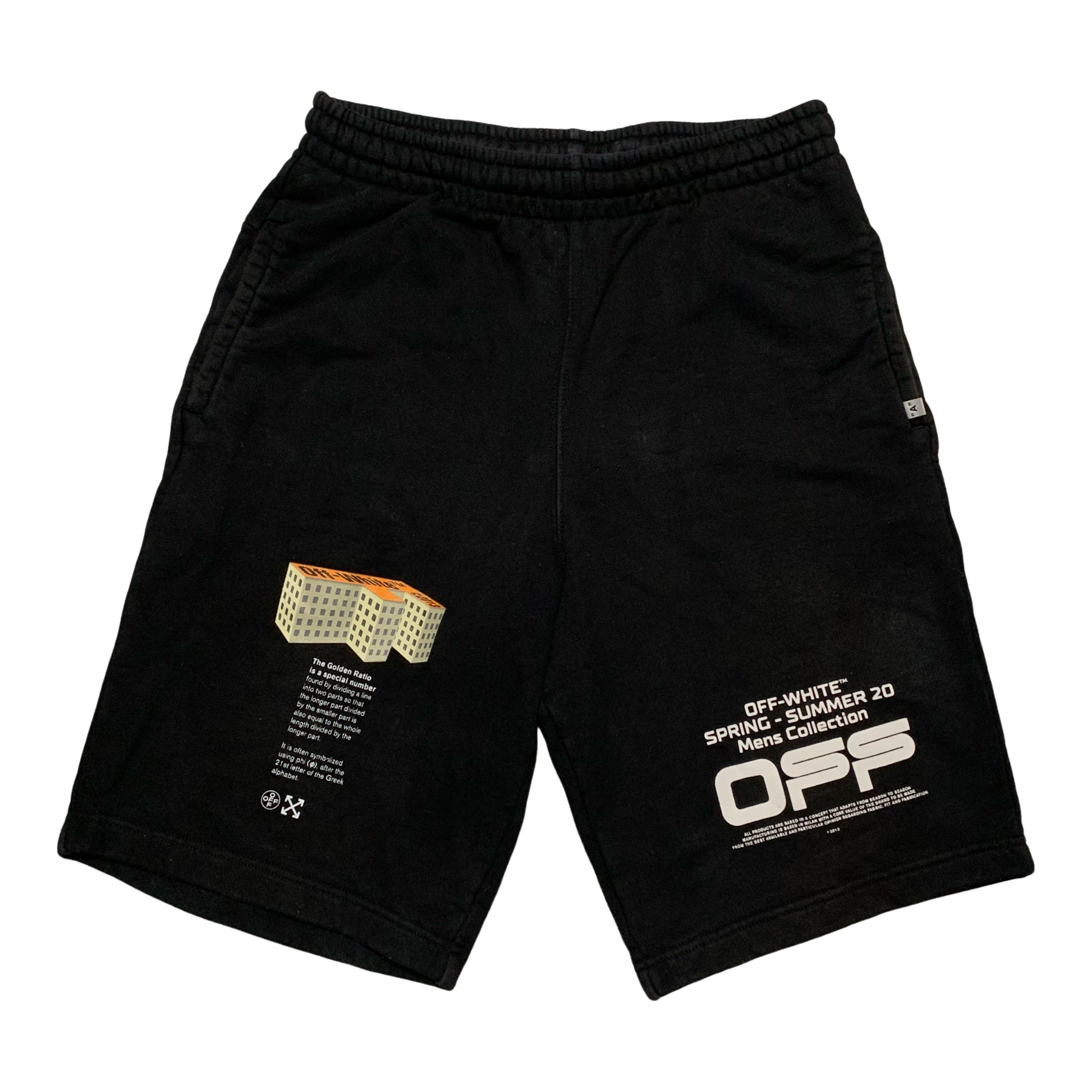 Off White Medium Shorts Rationalism Arrows Black Bottoms Virgil Abloh