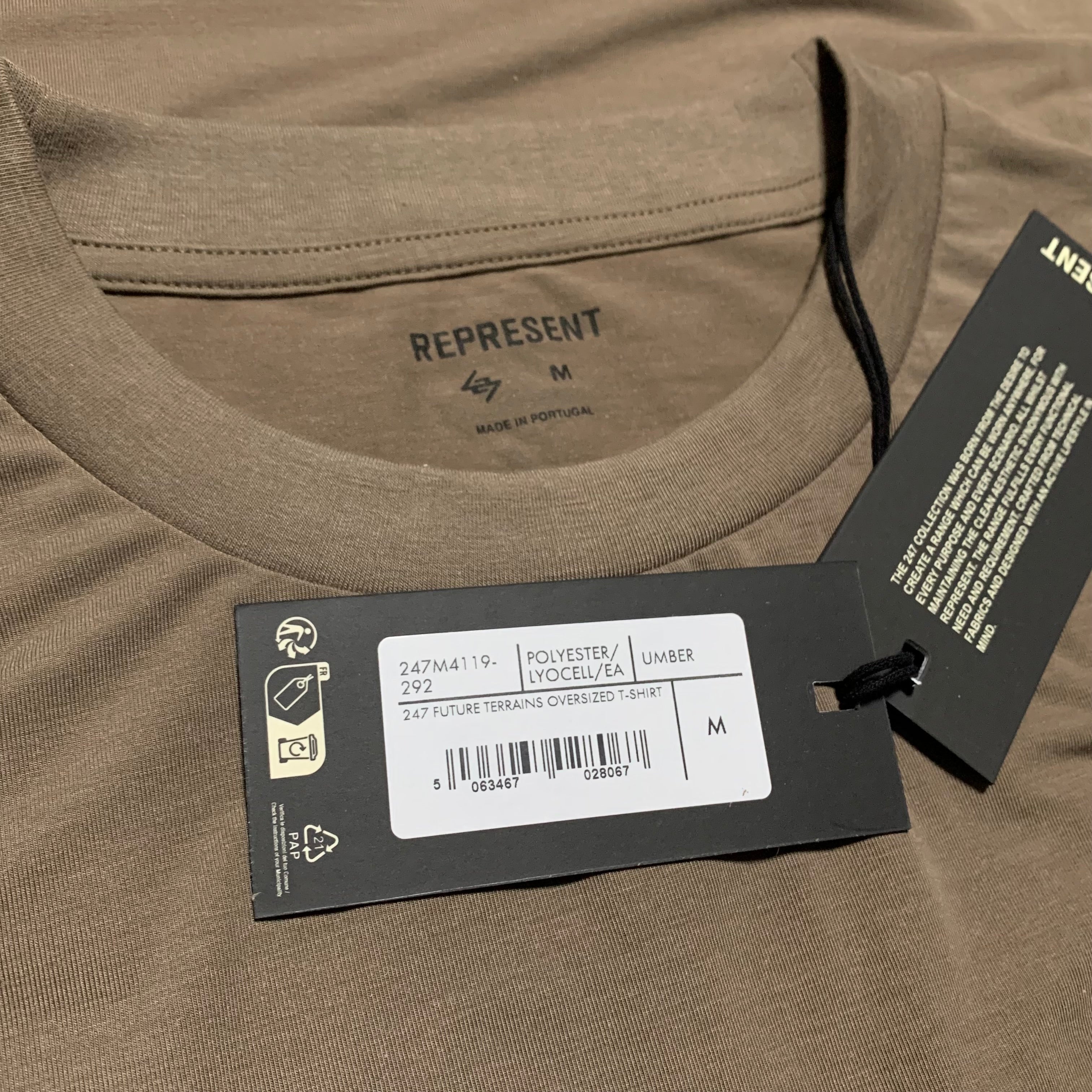 Represent Medium 247 Future Terrains Umber Oversized Tee