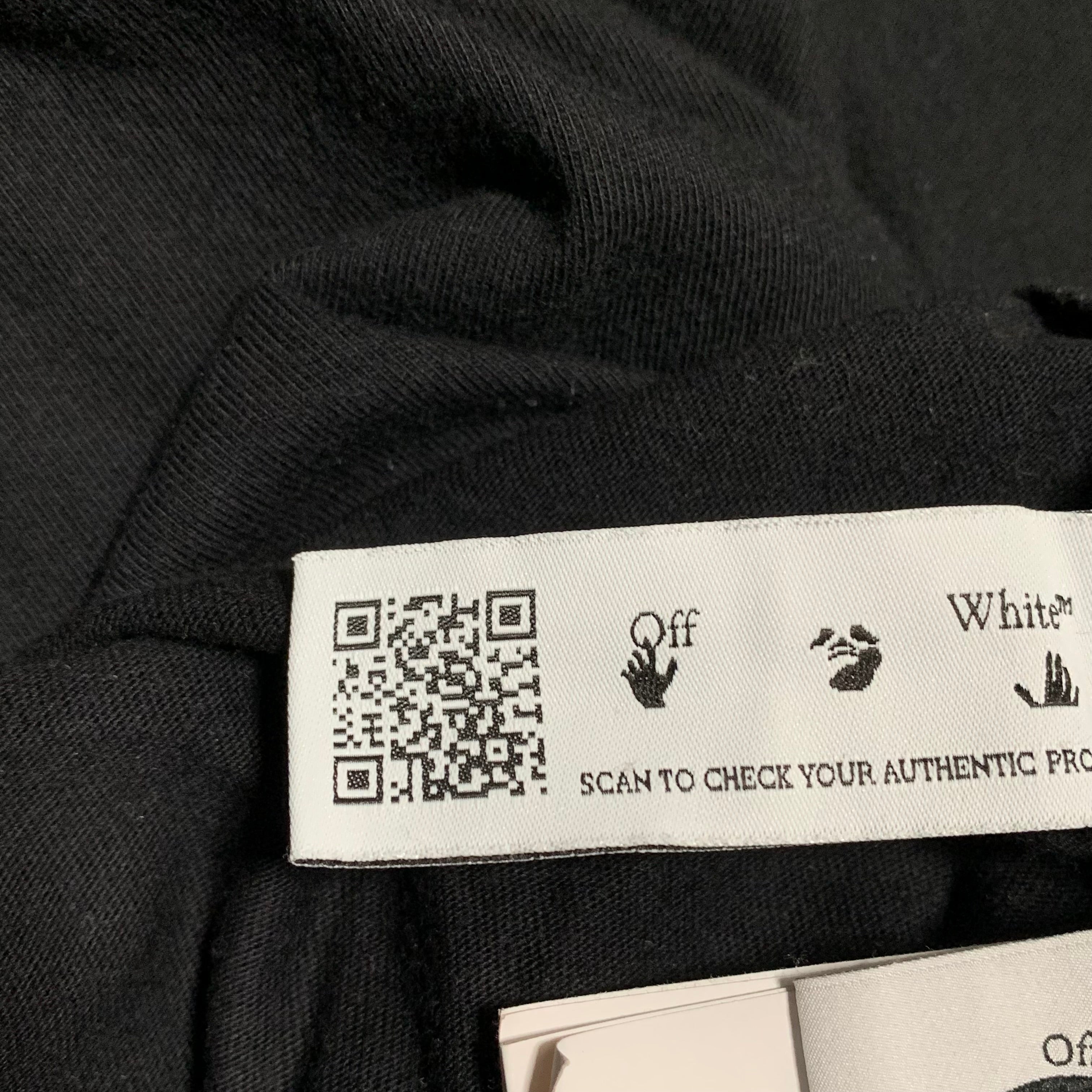 Off White Medium Wave Diagonal Black Tee Virgil Abloh