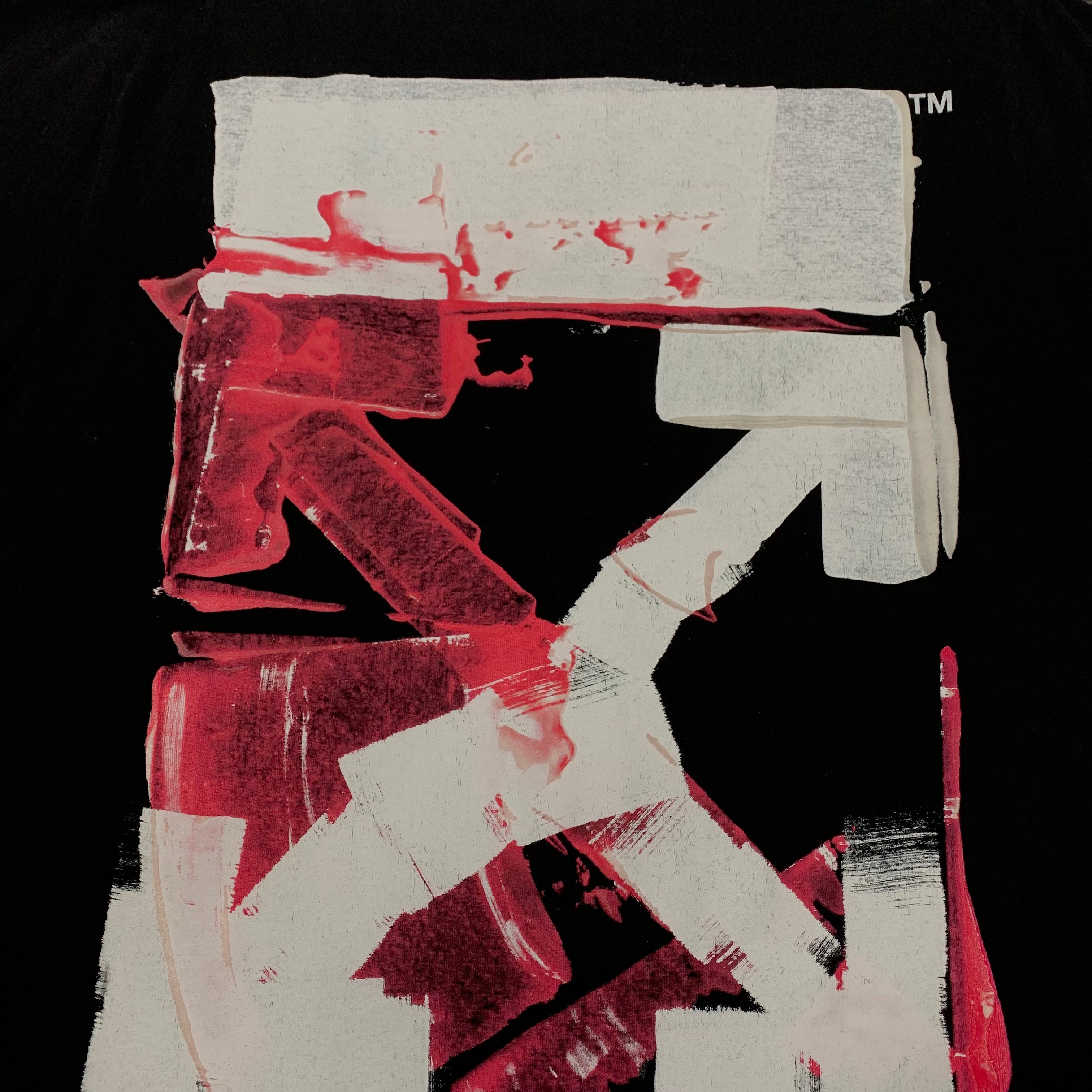 Off White Large Tee Acrylic Arrows Black T-Shirt Virgil Abloh