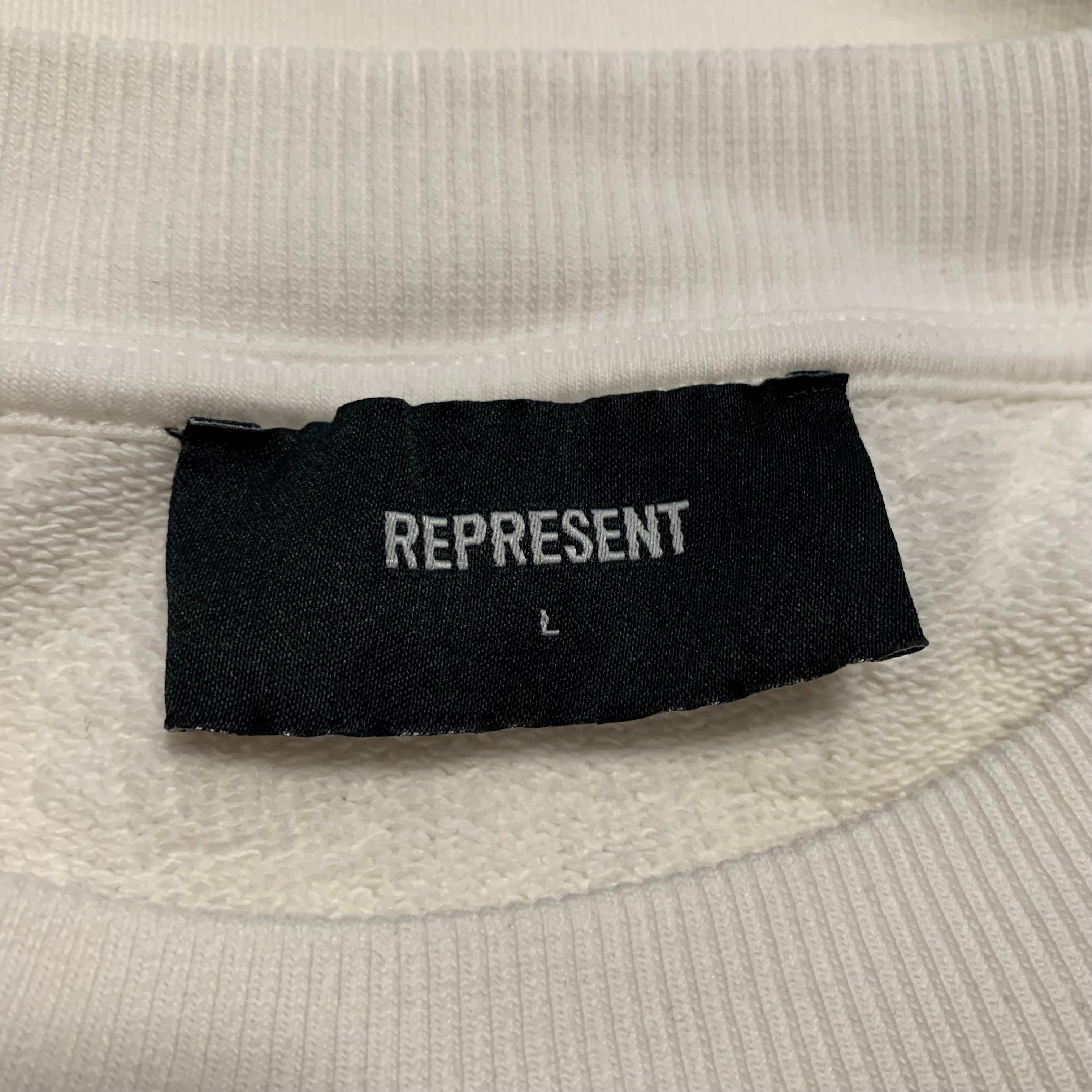 Represent Large Owners Club Flat White Sweater Sweatshirt Crewneck