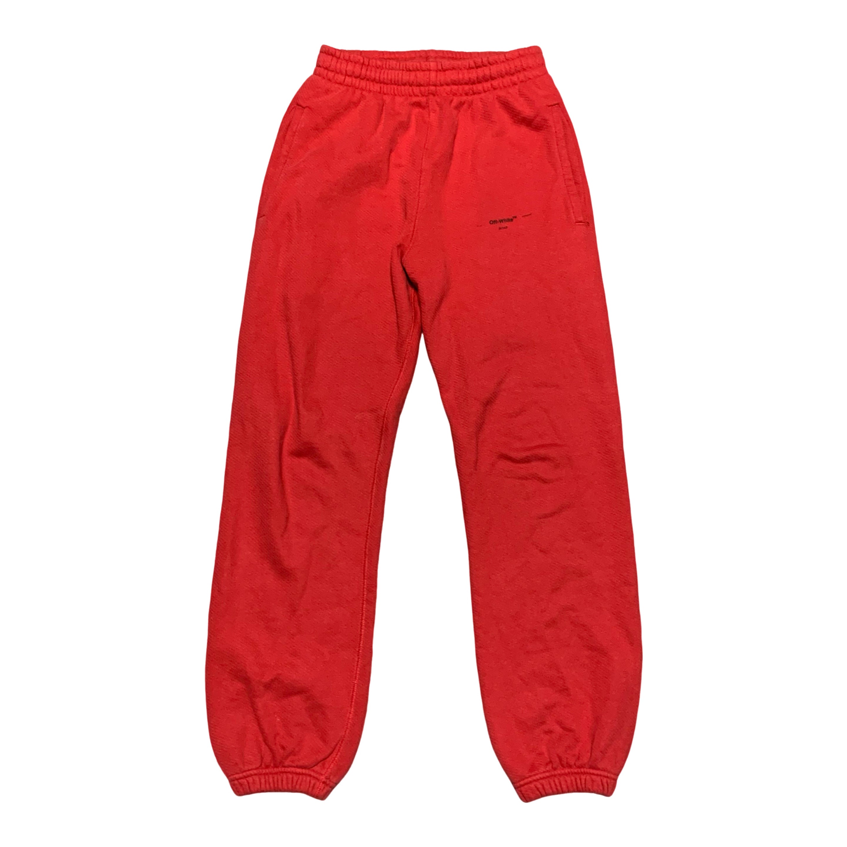 Off White XS Red Joggers Sweatpants Bottoms Virgil Abloh