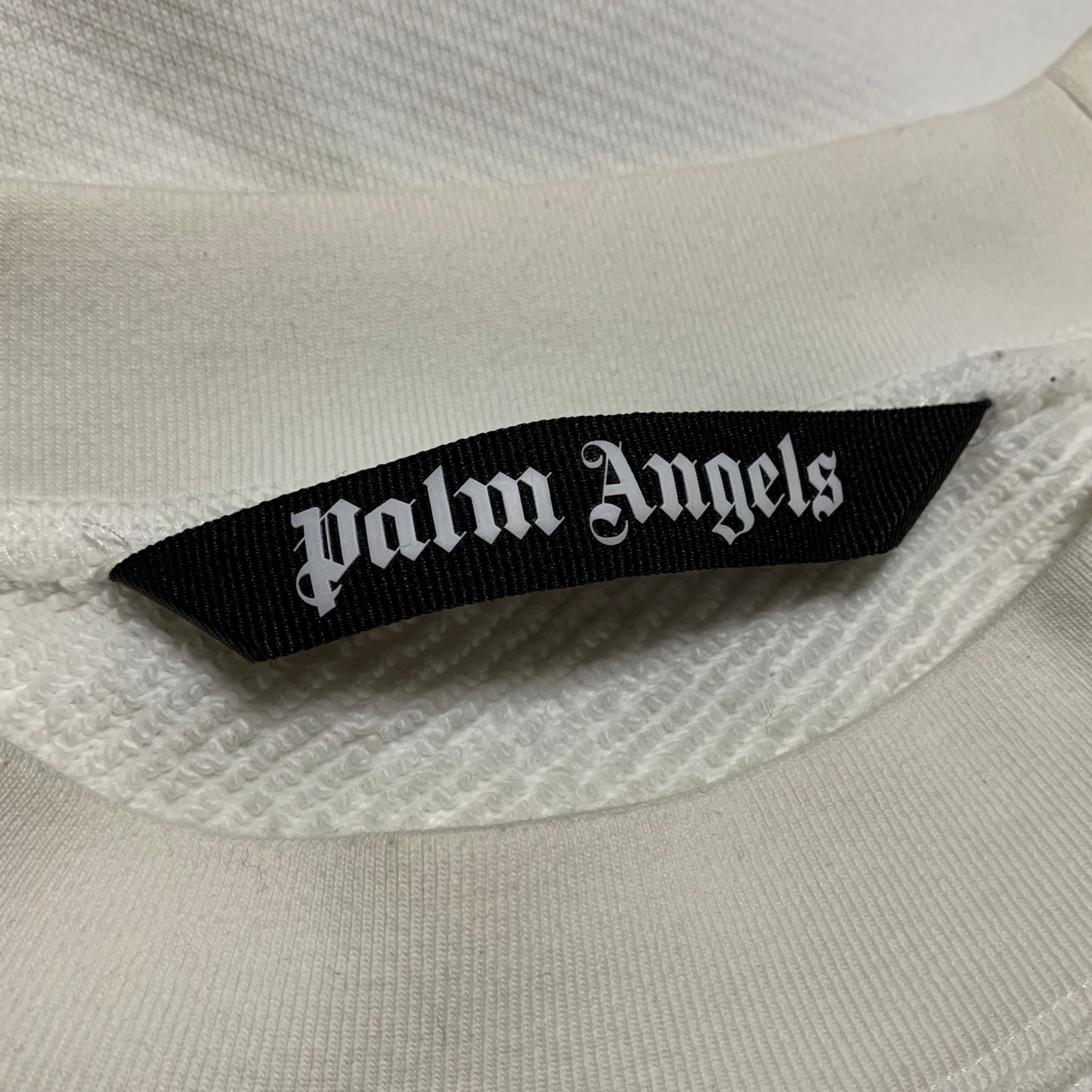 Palm Angels Large Gecko Graphic White Sweatshirt Crewneck
