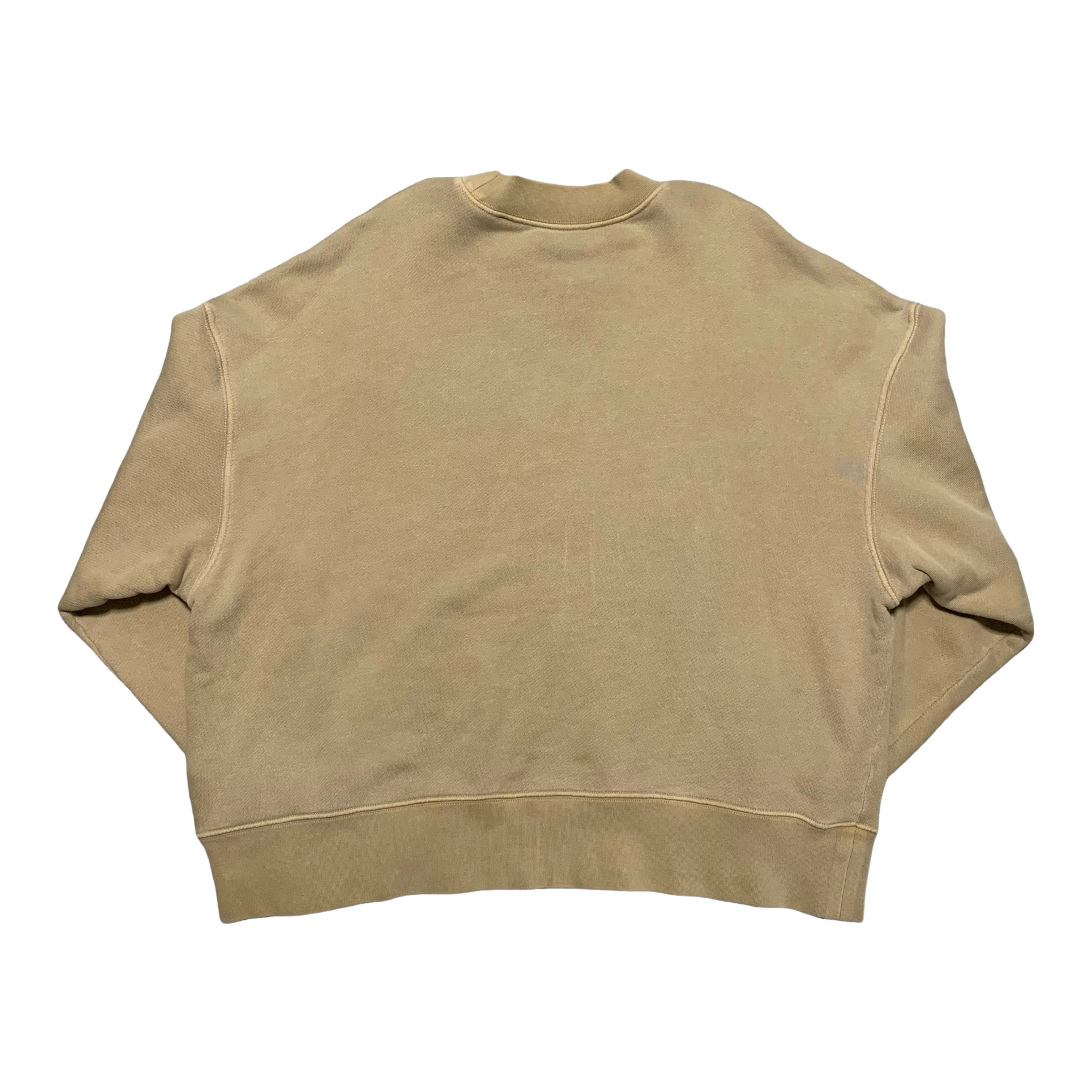 Palm Angels Small Curved Logo Beige Brown Sweathshirt Crewneck