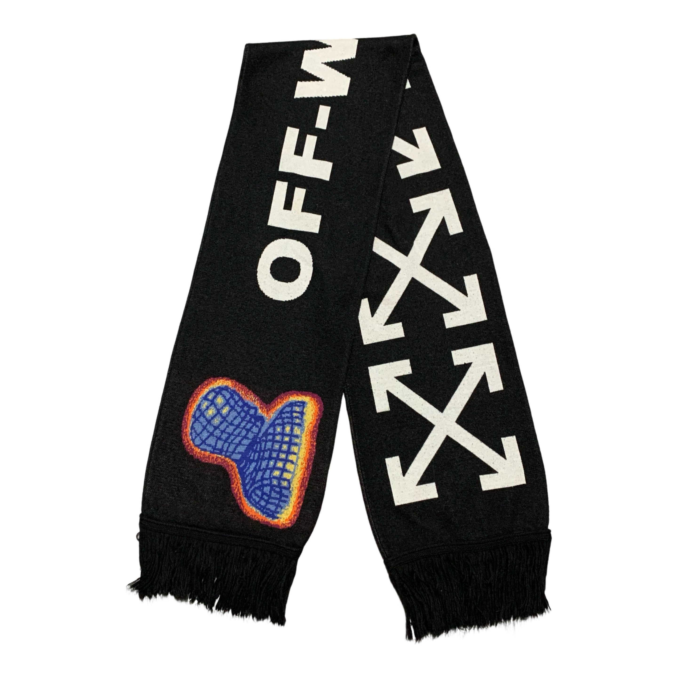 Off White Scarf Arrows Thermo Man Black Wool Scarf Virgil Abloh