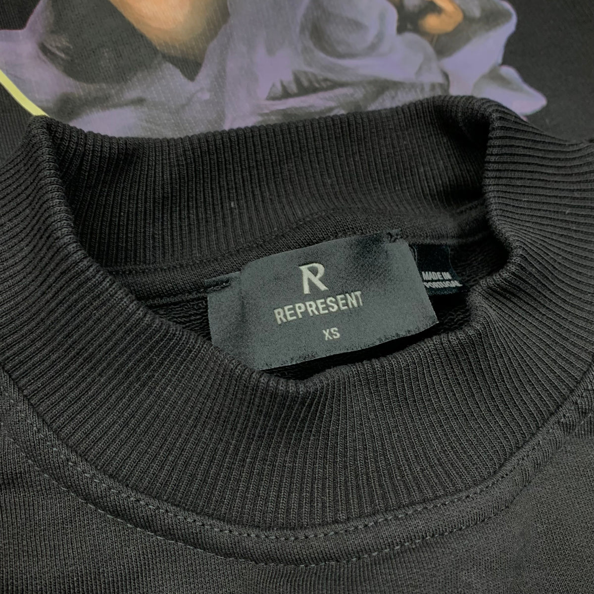 Represent XS Sweatshirt Hermes Black Crewneck Godspeed