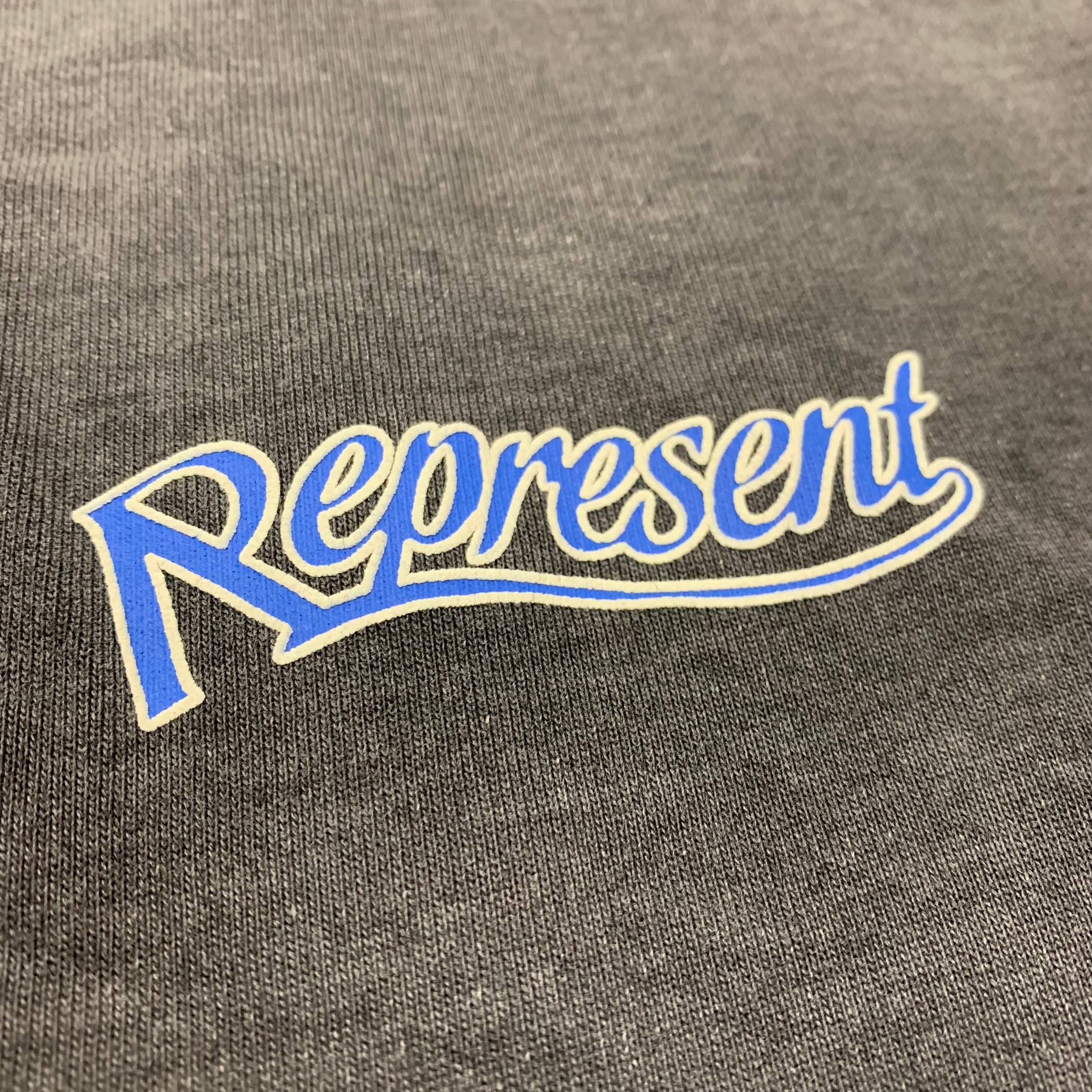 Represent Medium Tee Showcasing Stained Black T-Shirt