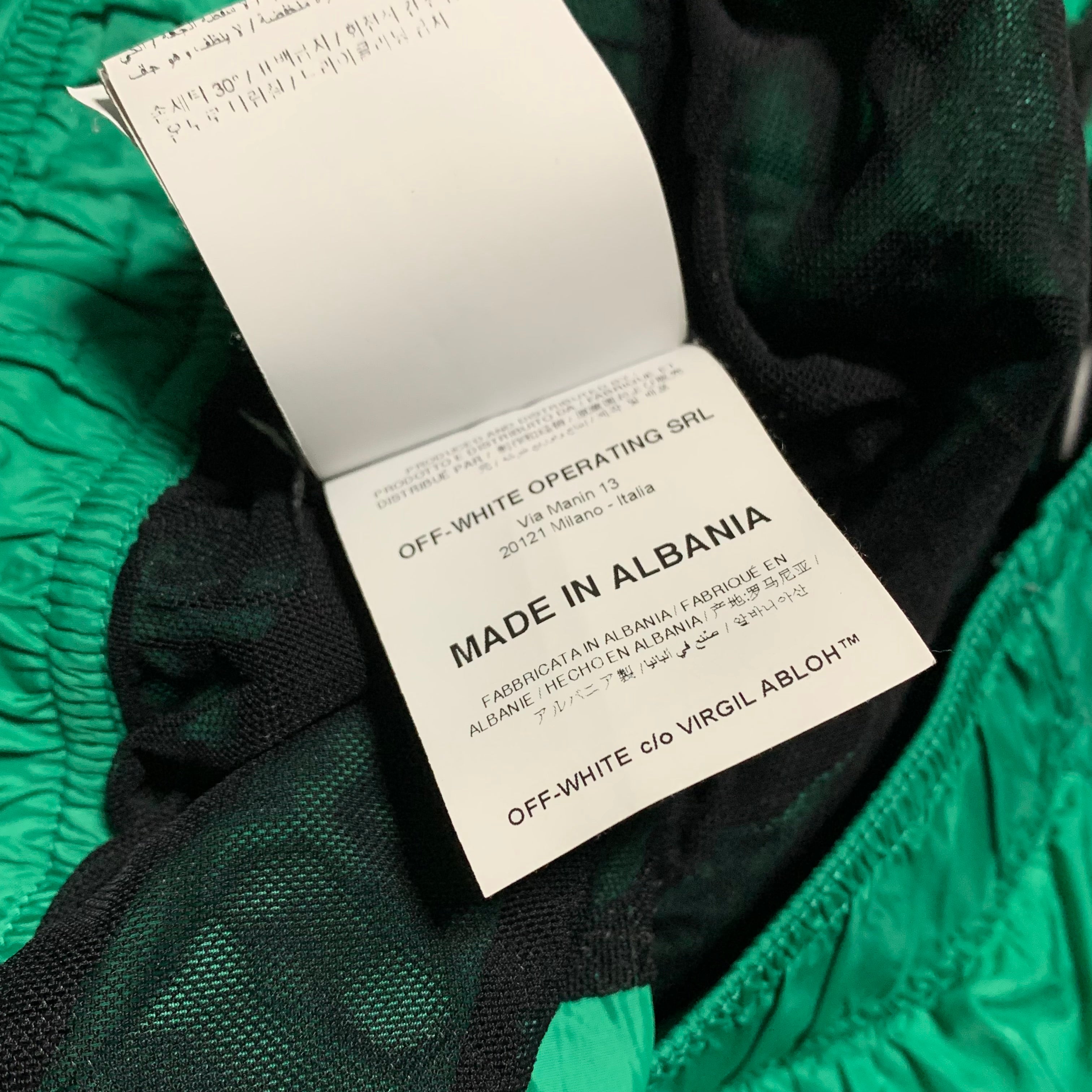 Off White XL Swim Shorts Green Bottoms Virgil Abloh