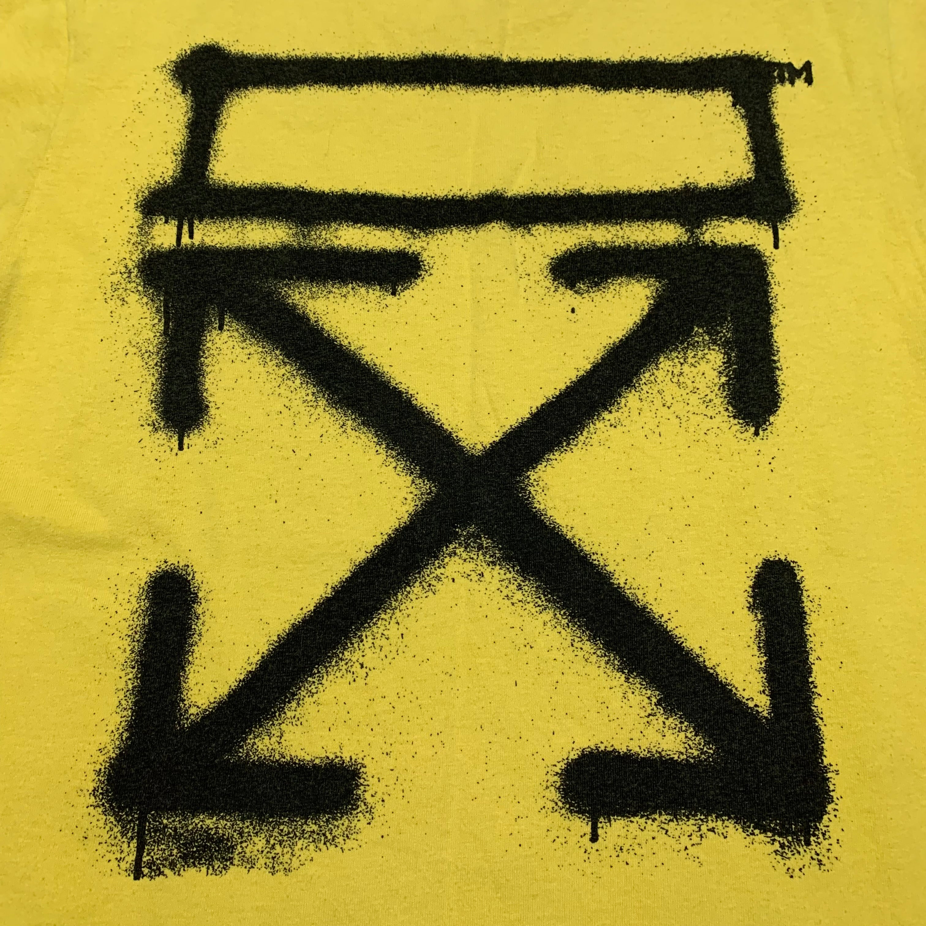 Off White Small Sprayed Marker Graffiti Yellow Tee Virgil Abloh