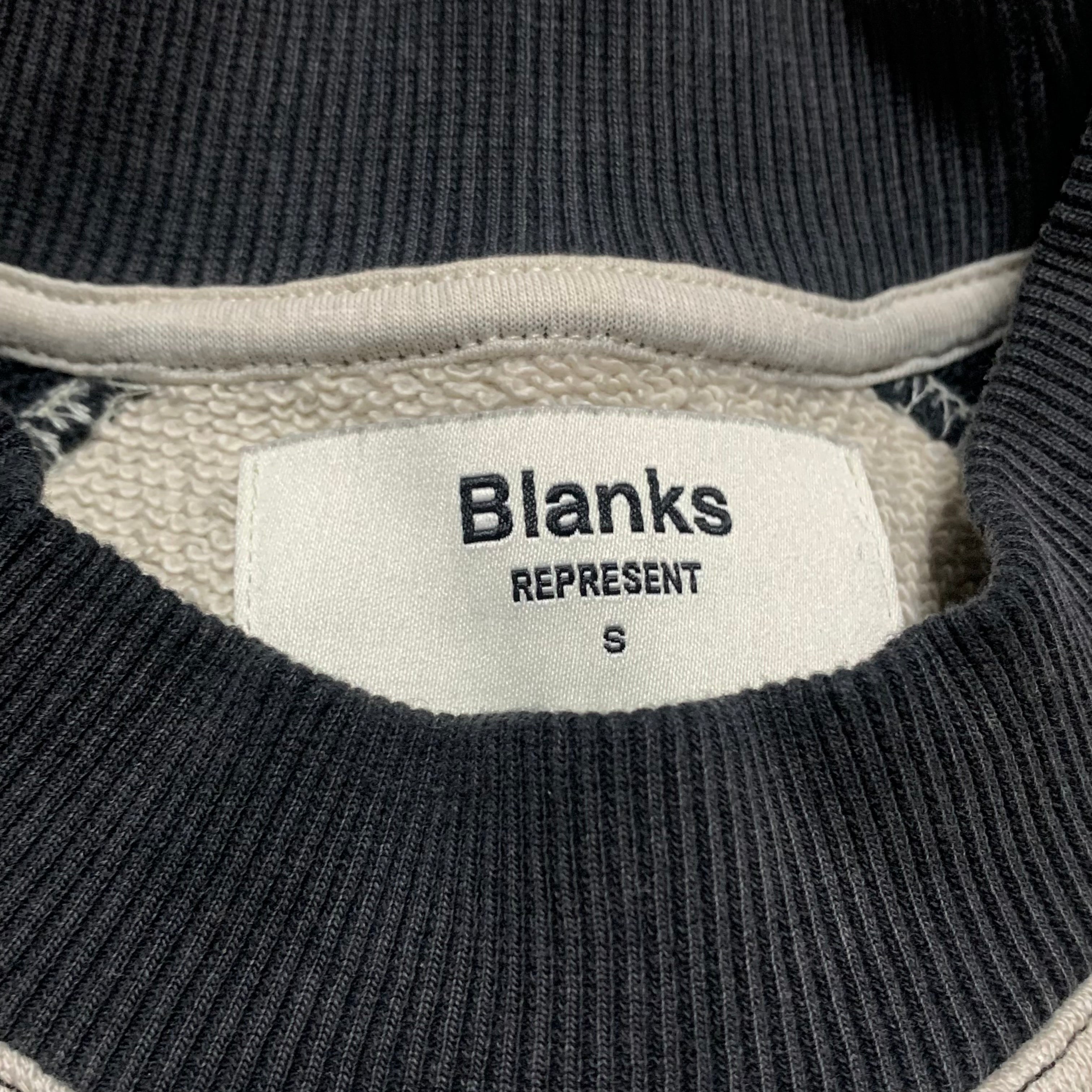 Represent Small Blanks Raglan Vintage White Sweater Sweatshirt Crewneck