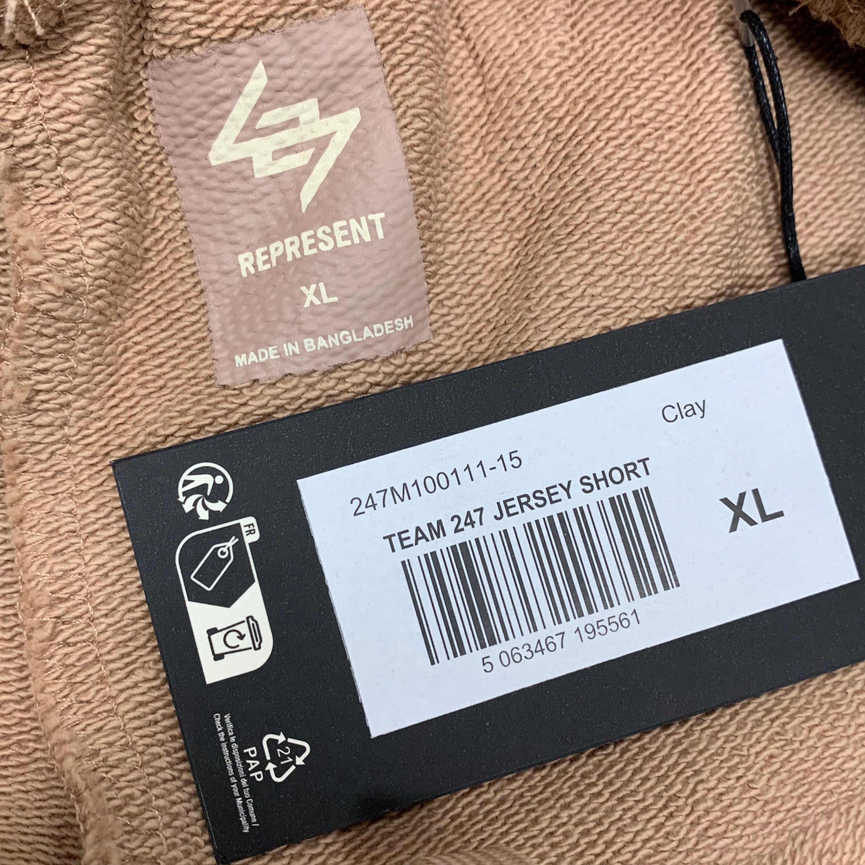 Represent XL Shorts Team 247 Clay Jersey Shorts