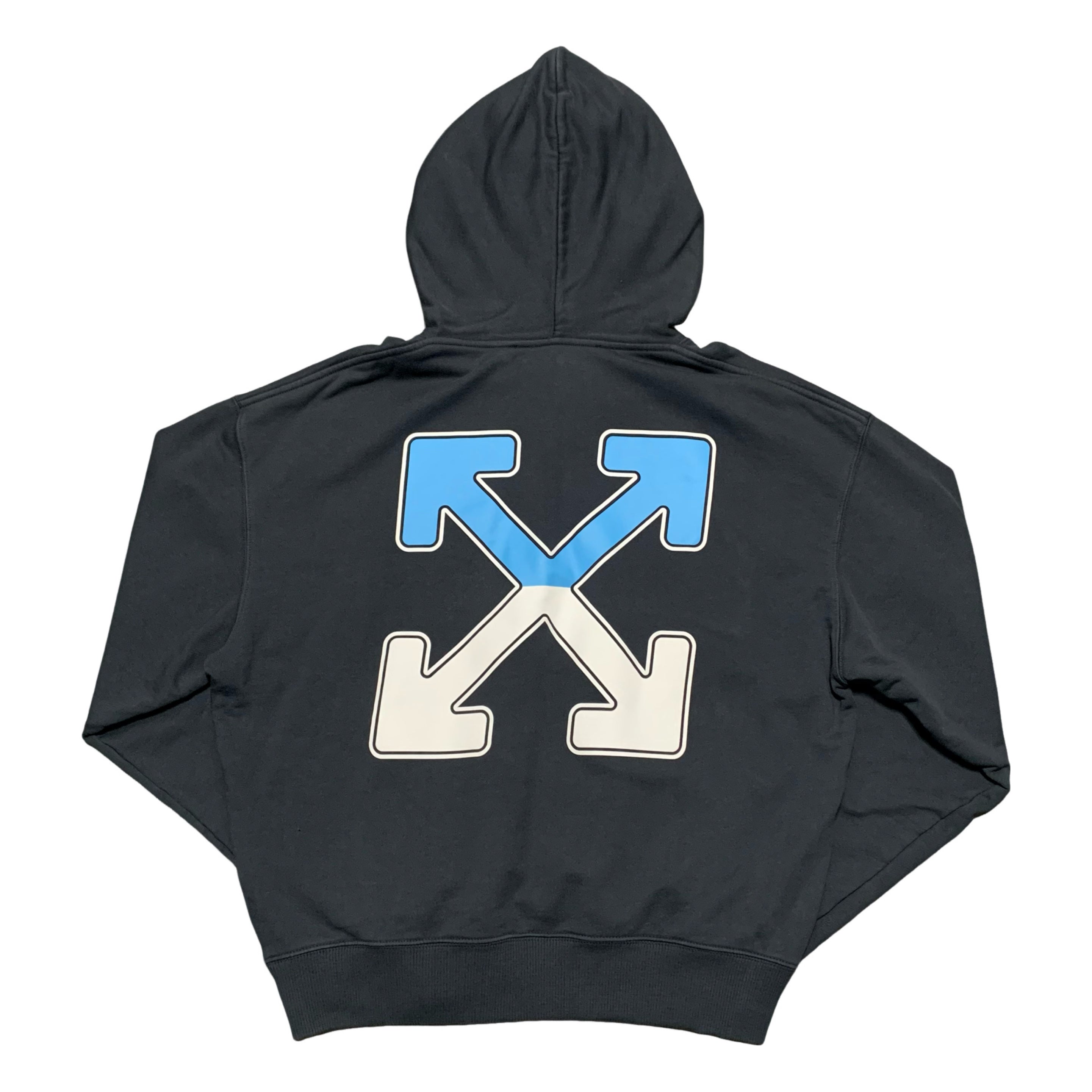 Off White XL Between Arrows Blue Hoodie Virgil Abloh