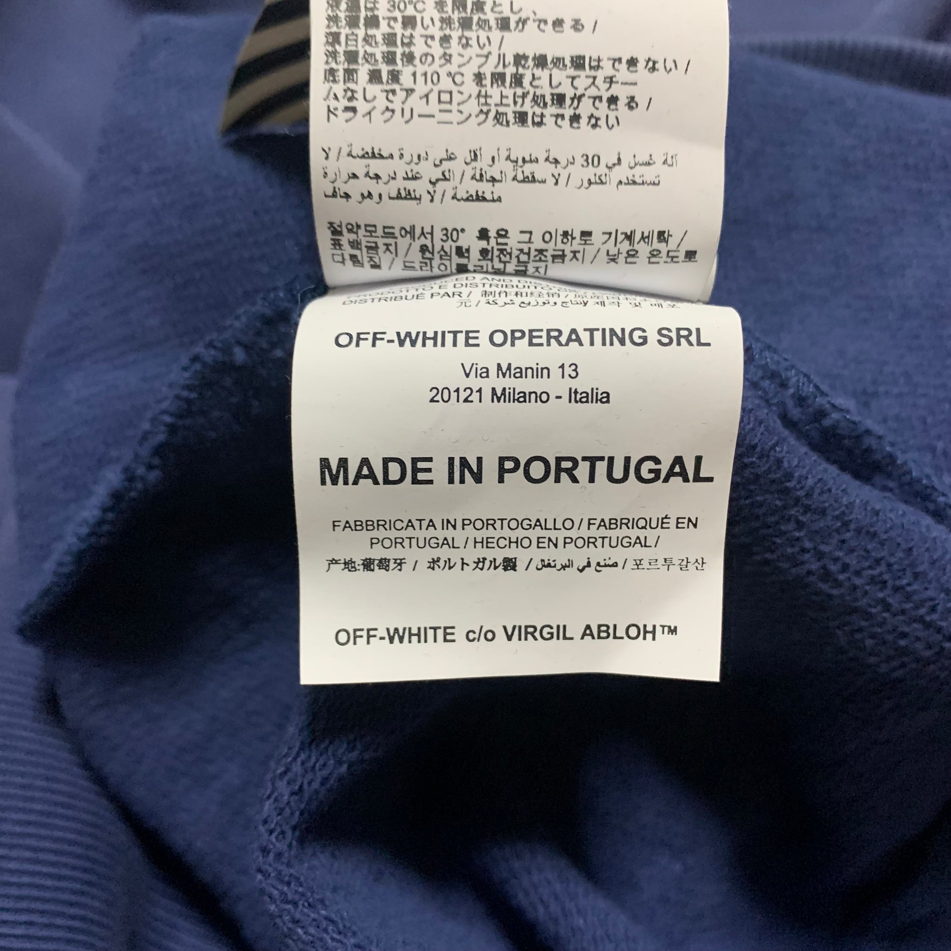 Off White Small Skull Skeleton Blue Sweatshirt Crewneck Virgil Abloh