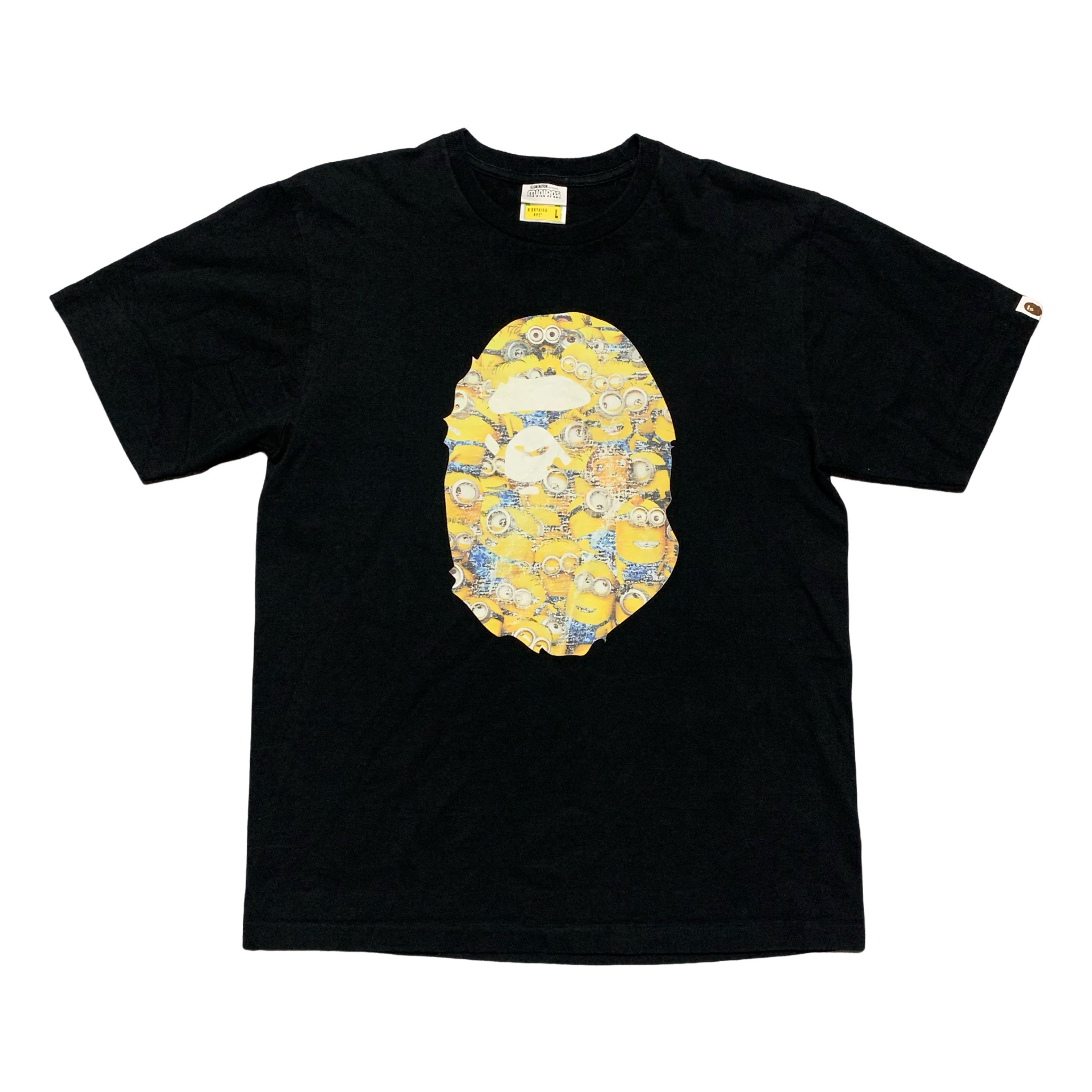 Bape Large Minions Ape Head Black Tee A Bathing Ape