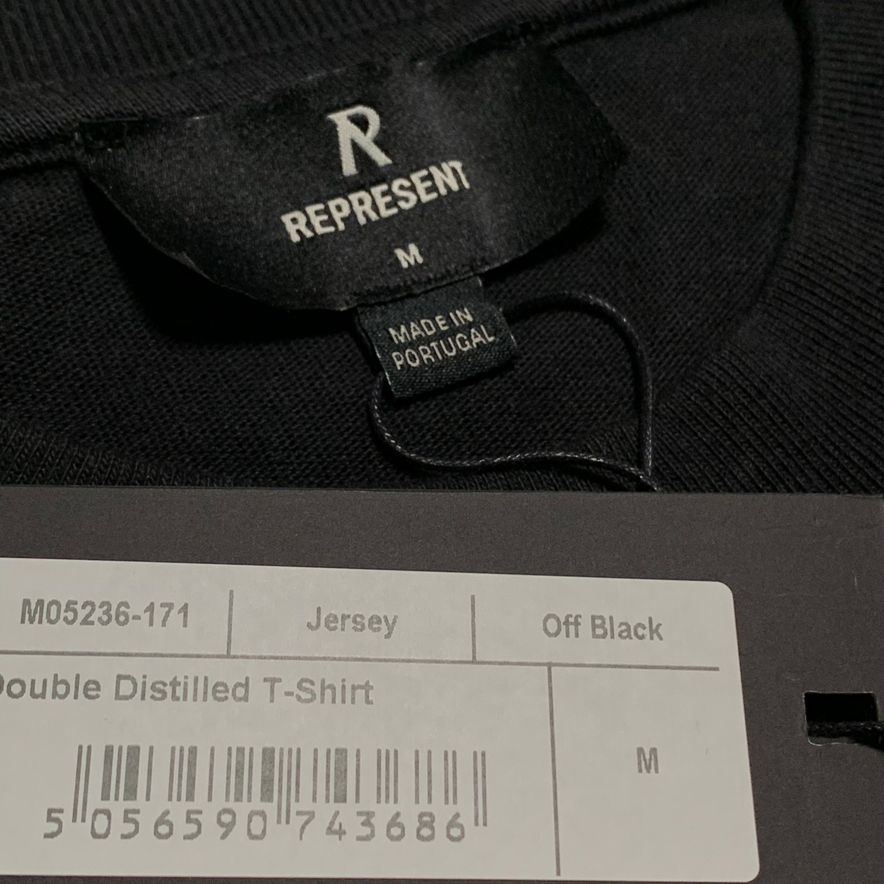 Represent Medium Double Distilled Off Black Tee