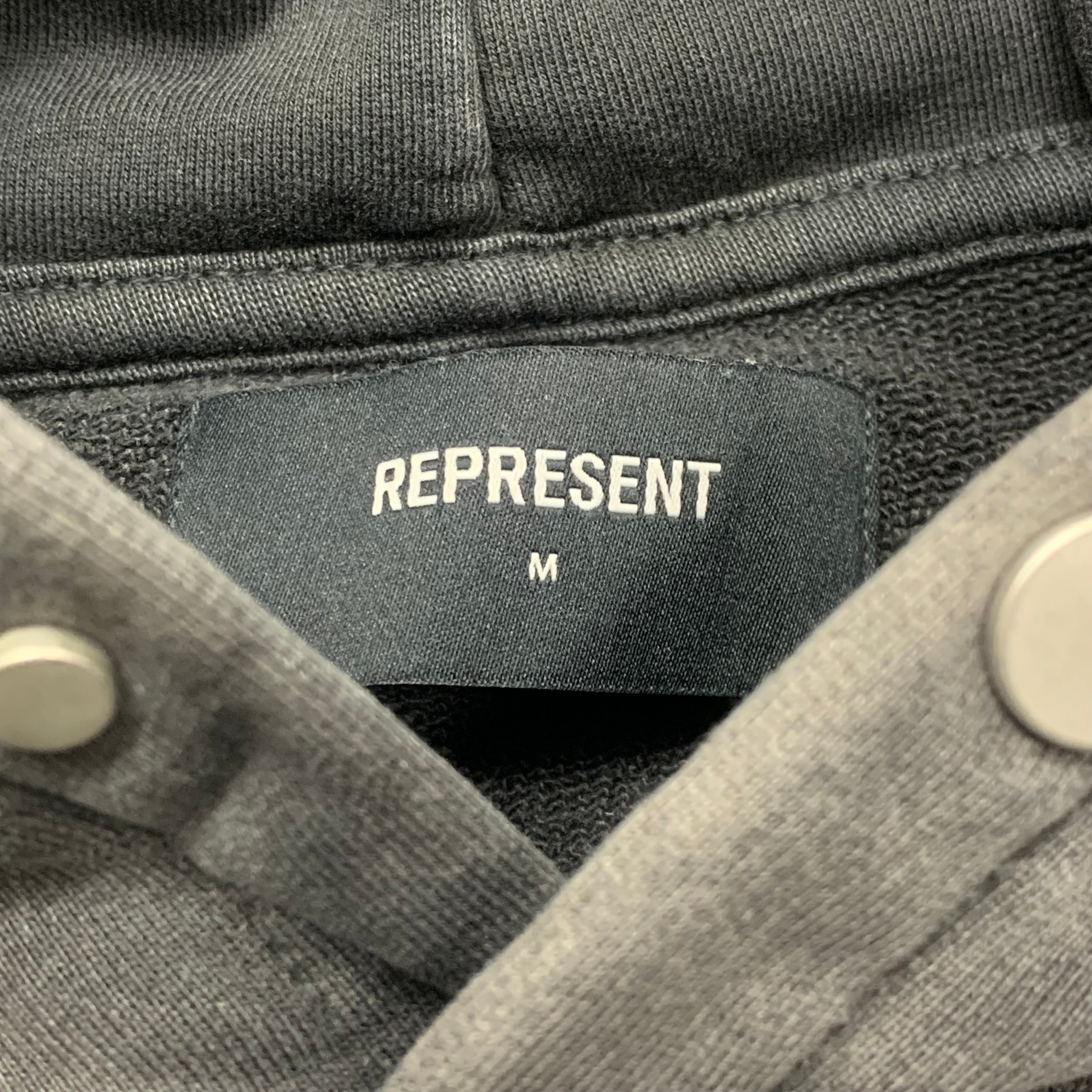 Represent Medium Hoodie As Good As Dead Vintage Grey Hoodie Snake Graphic