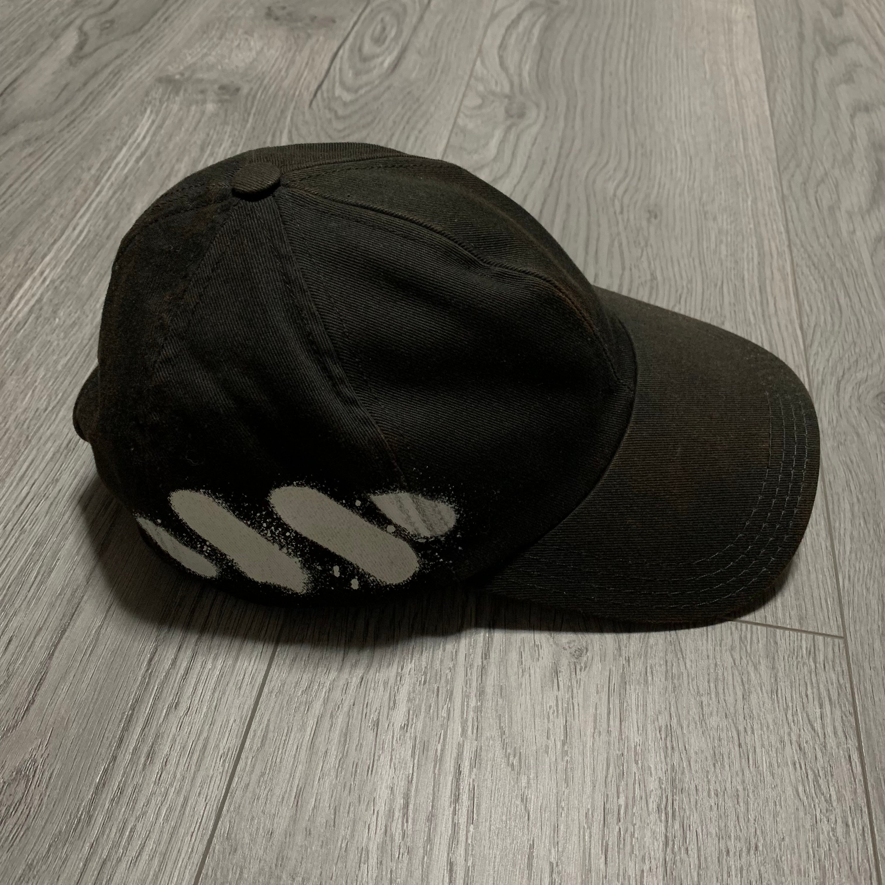 Off White Hat Spray Paint Diagonal Black Cap Virgil Abloh