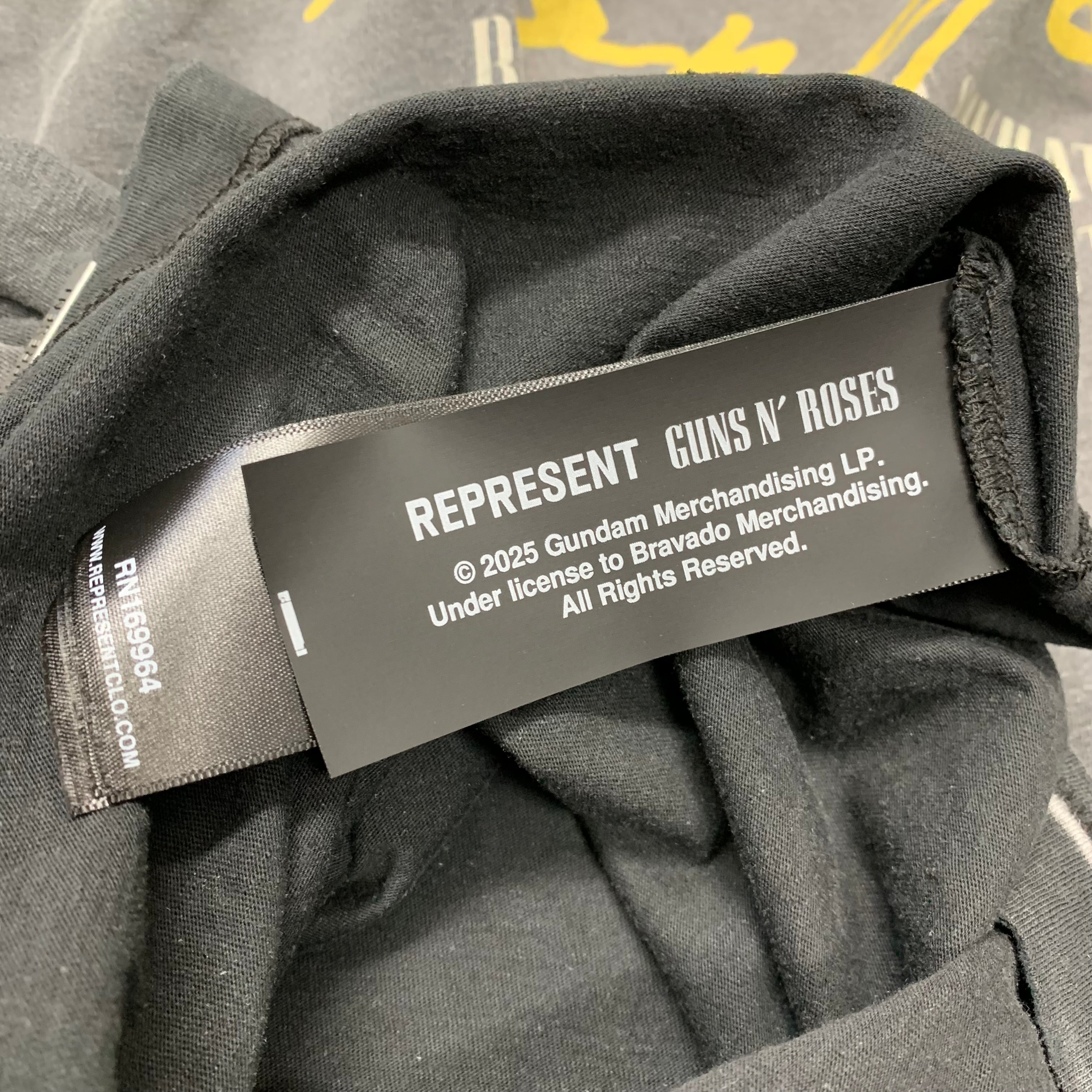 Represent Large Tee Guns & Roses Cross Stained Black T-Shirt