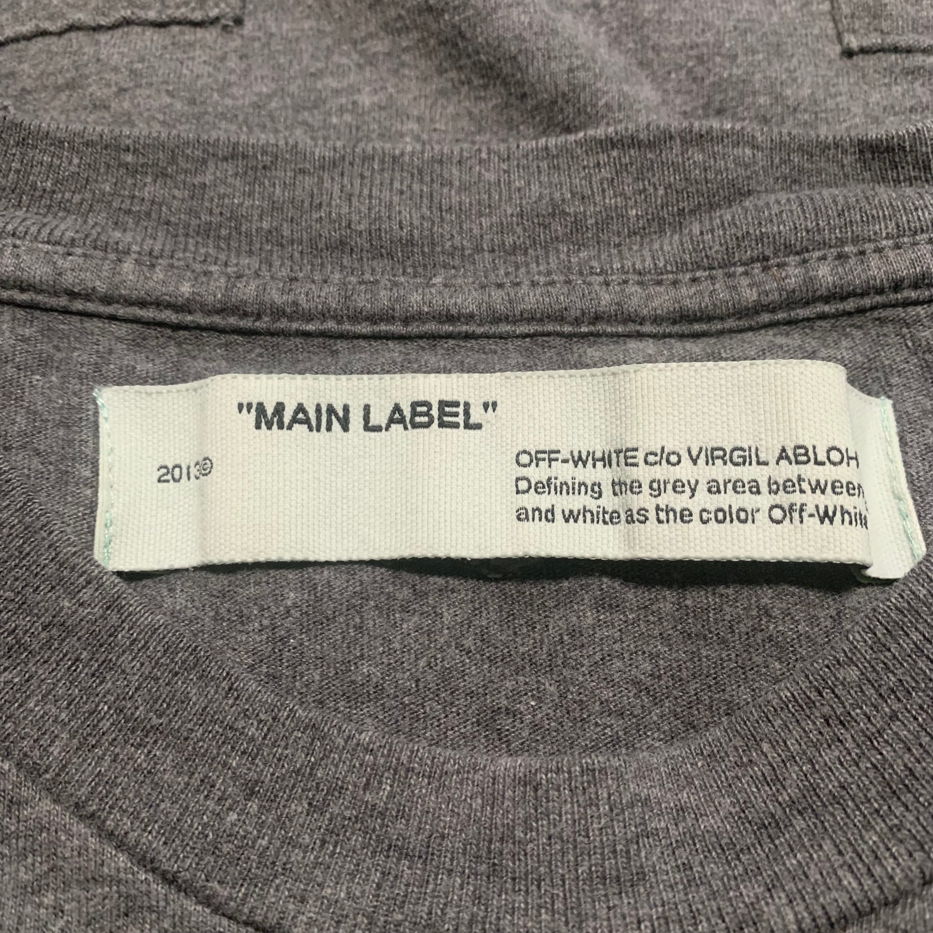 Off White Large Arrow Logo Grey Tee Virgil Abloh (OMAA027R20185032)