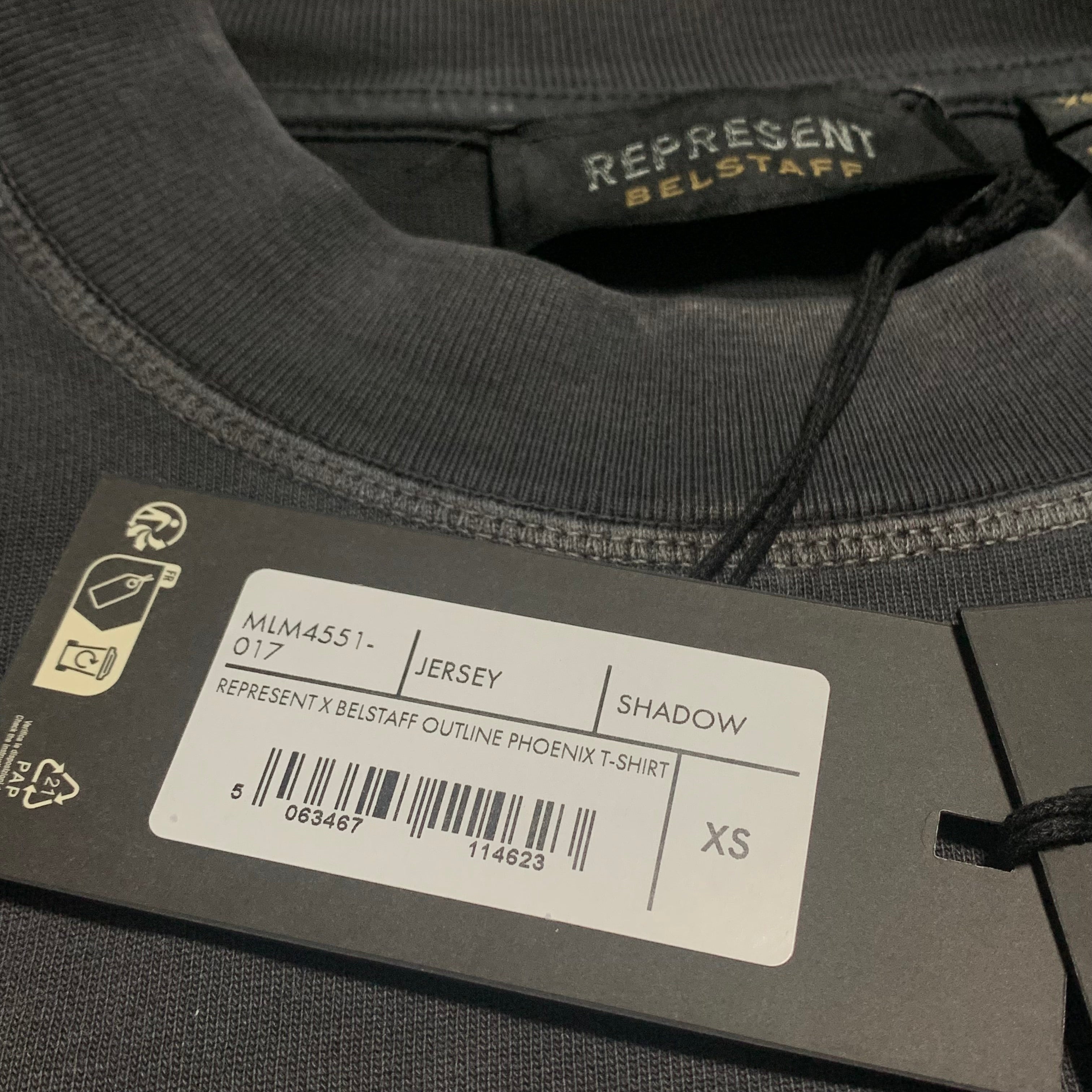 Represent x Belstaff XS Outline Phoenix Shadow Black Tee