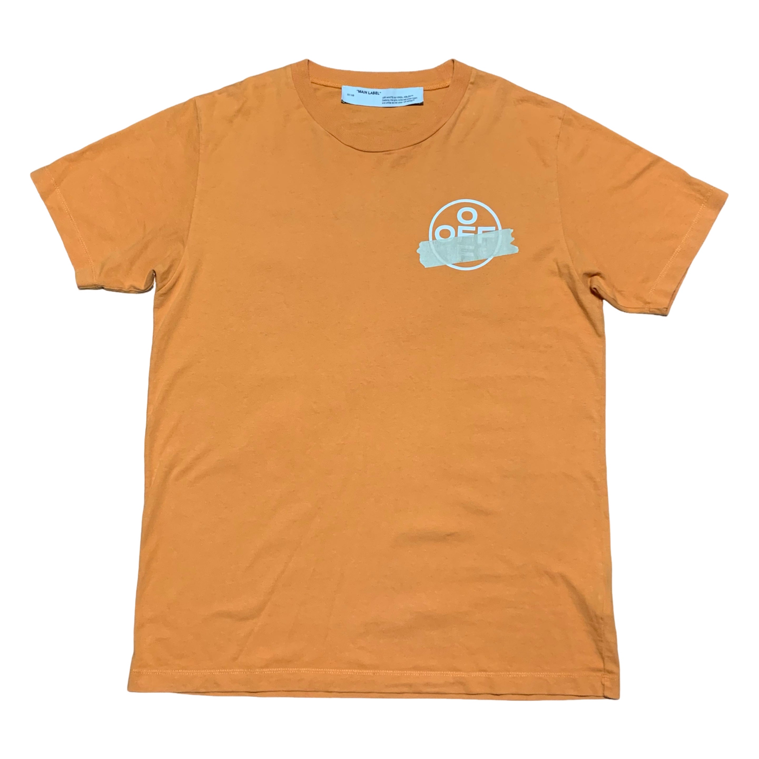 Off White XL Tape Arrows Orange Tee Virgil Abloh