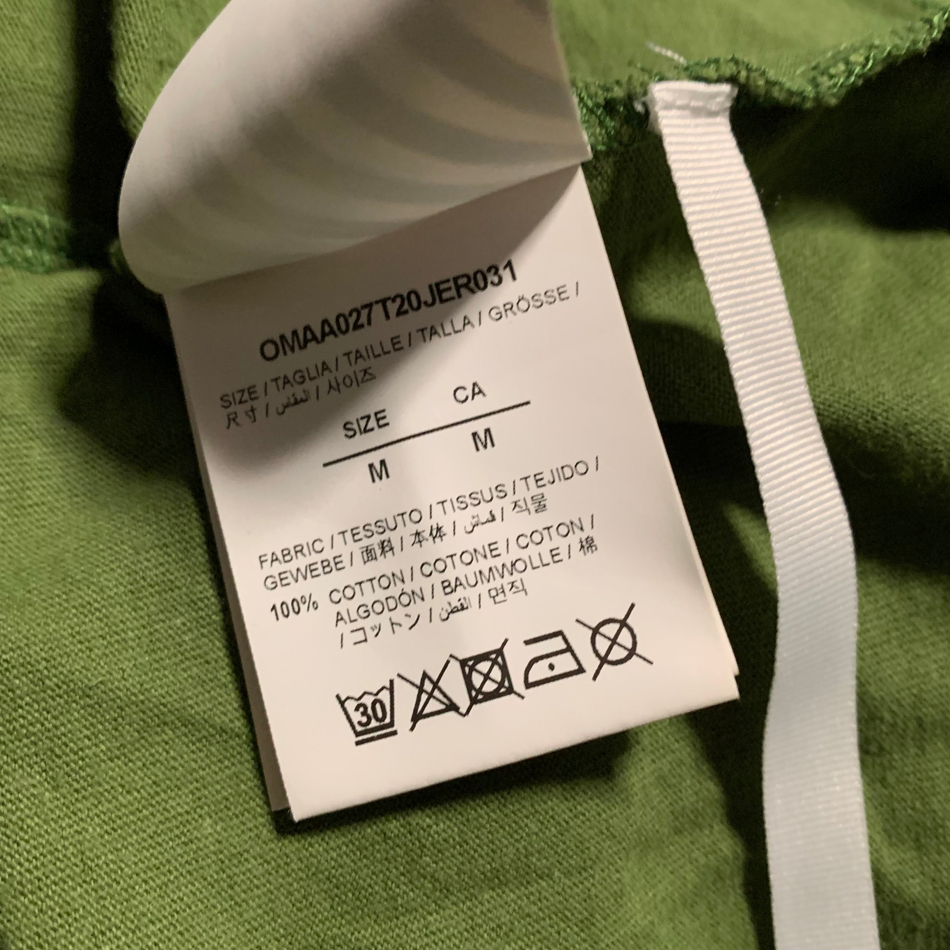 Off White Medium Arrows Graphic Khaki Green Tee Virgil Abloh