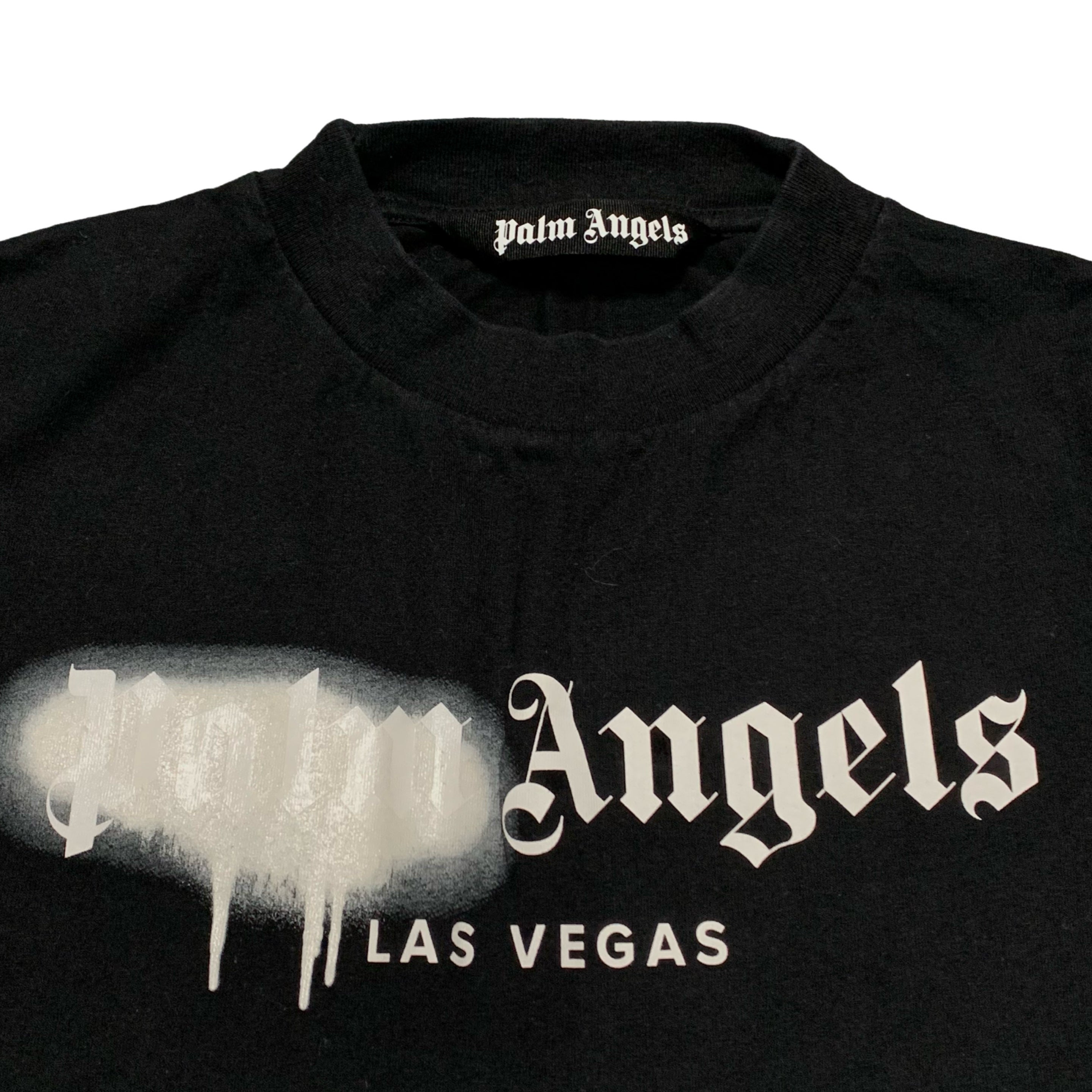 Palm Angels Large Las Vegas Sprayed Black Tee