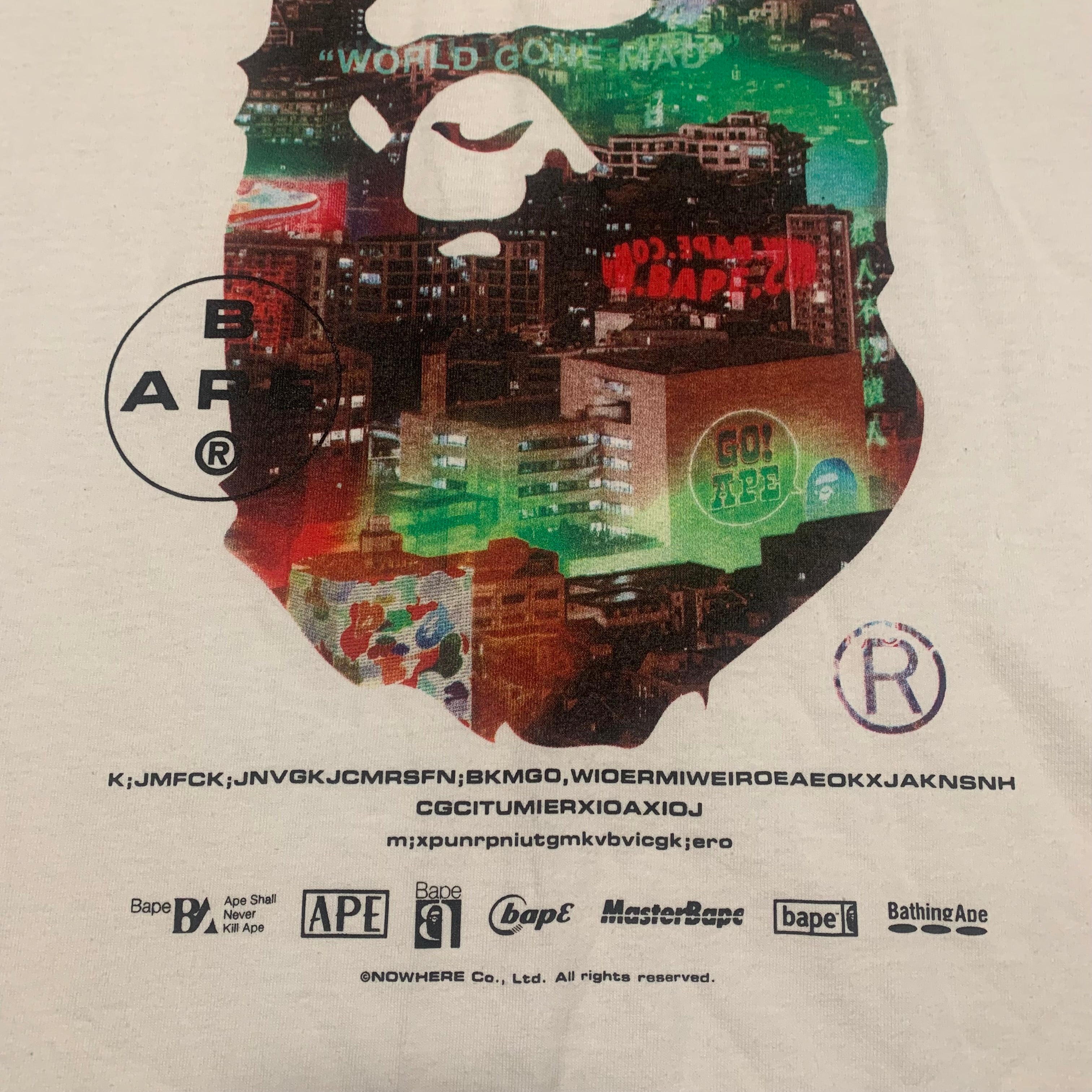 Bape Medium Ghost Ape Head White Tee Relaxed Fit