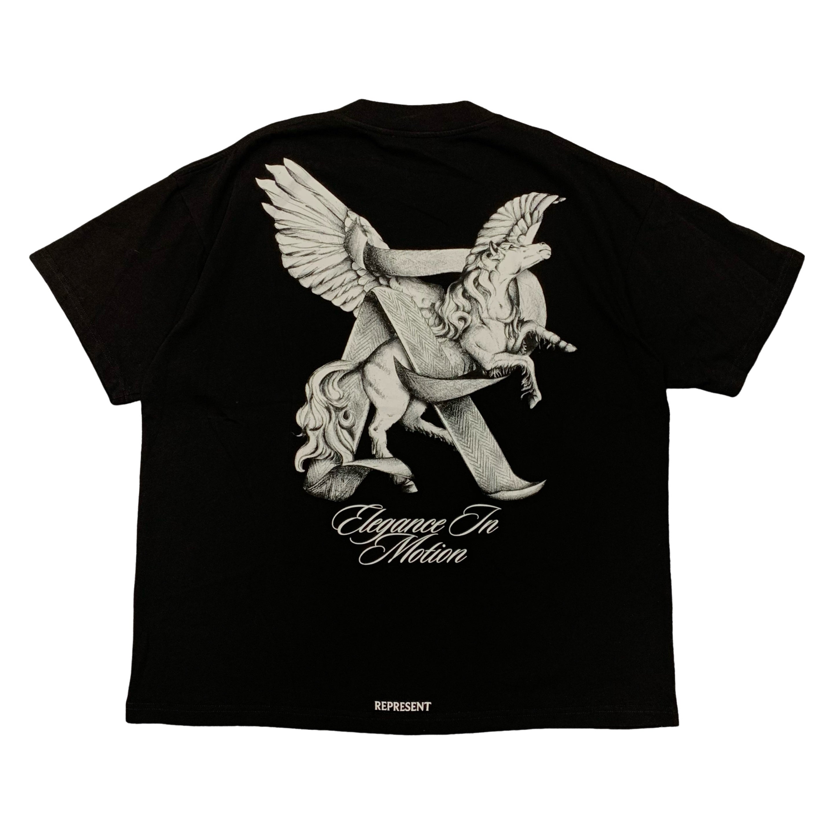 Represent Large Tee Elegance In Motion Jet Black T-Shirt