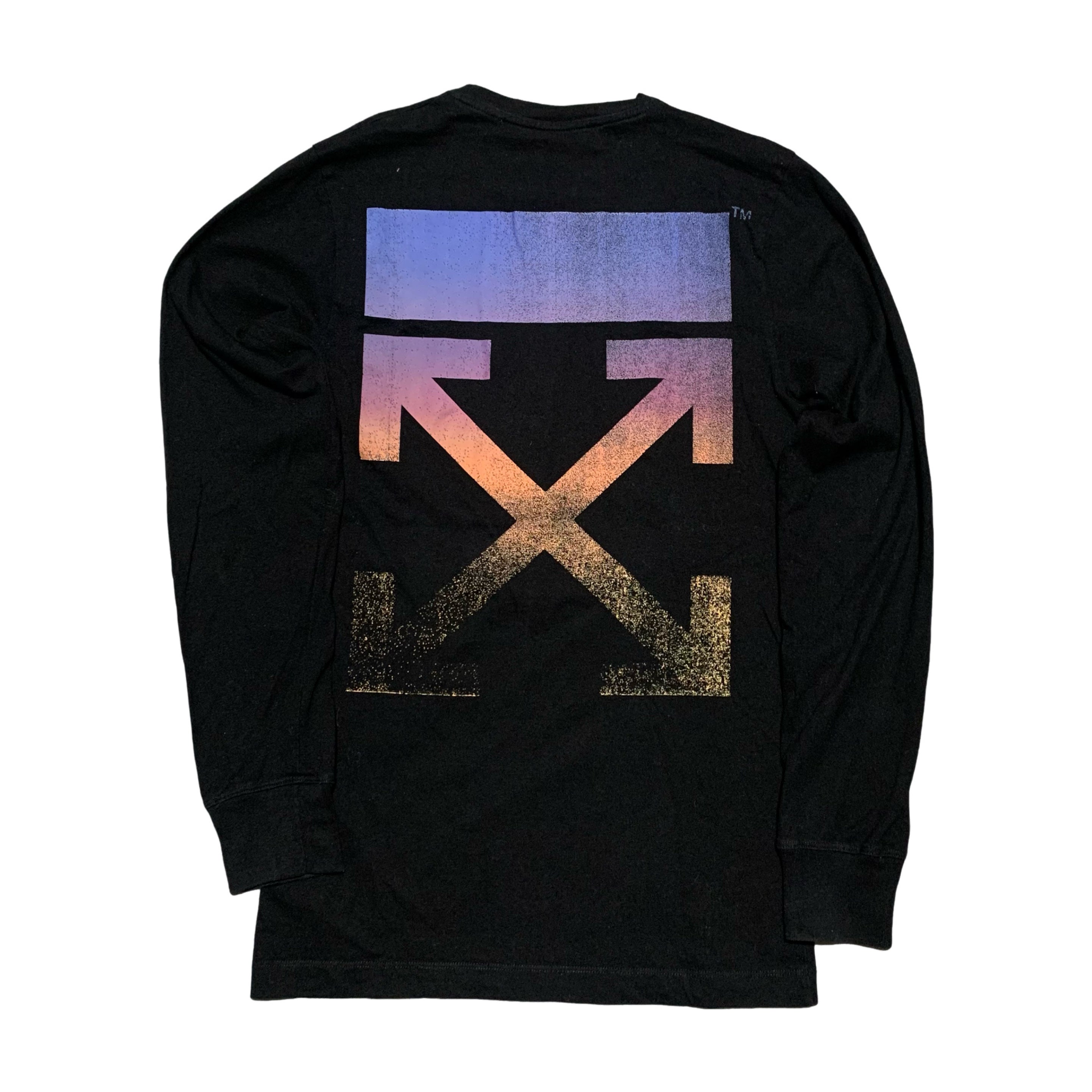 Off White Small Degrade Arrows Black Long Sleeve Tee Virgil Abloh