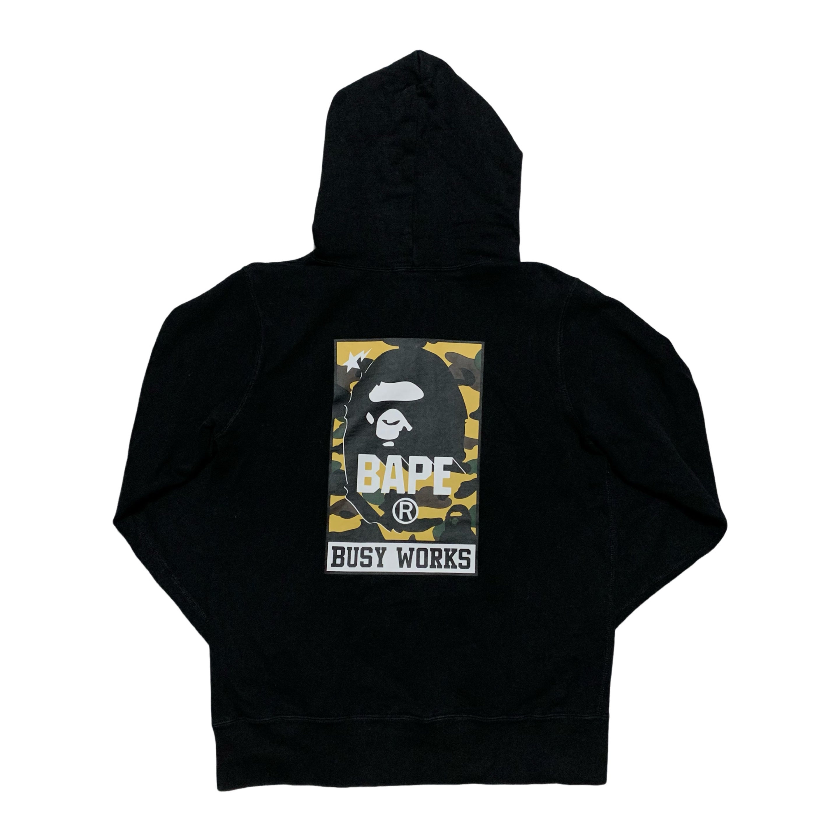 Bape Medium Busy Works Graphic Black Hoodie A Bathing Ape