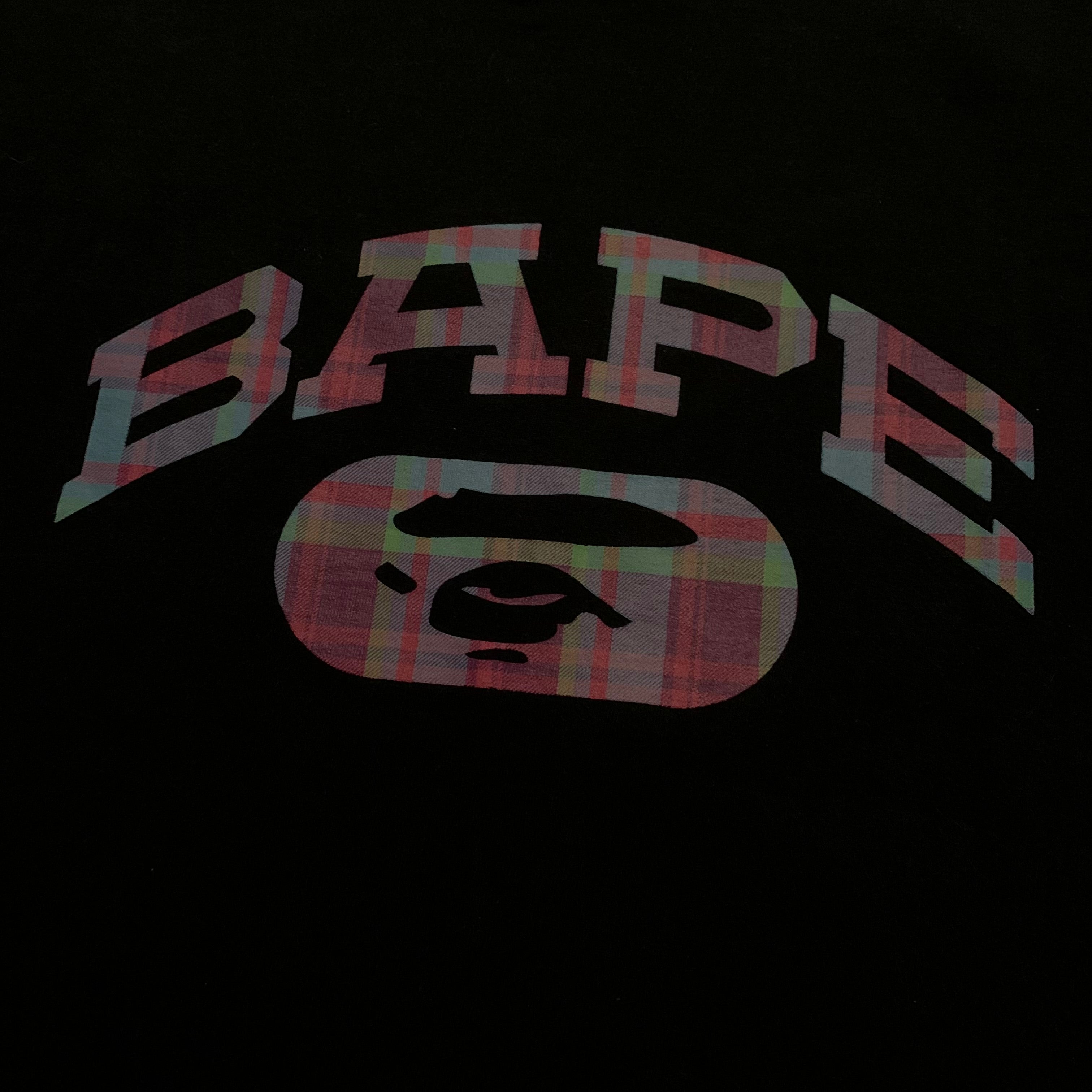 Bape Medium Check Graphic Black Tee A Bathing Ape