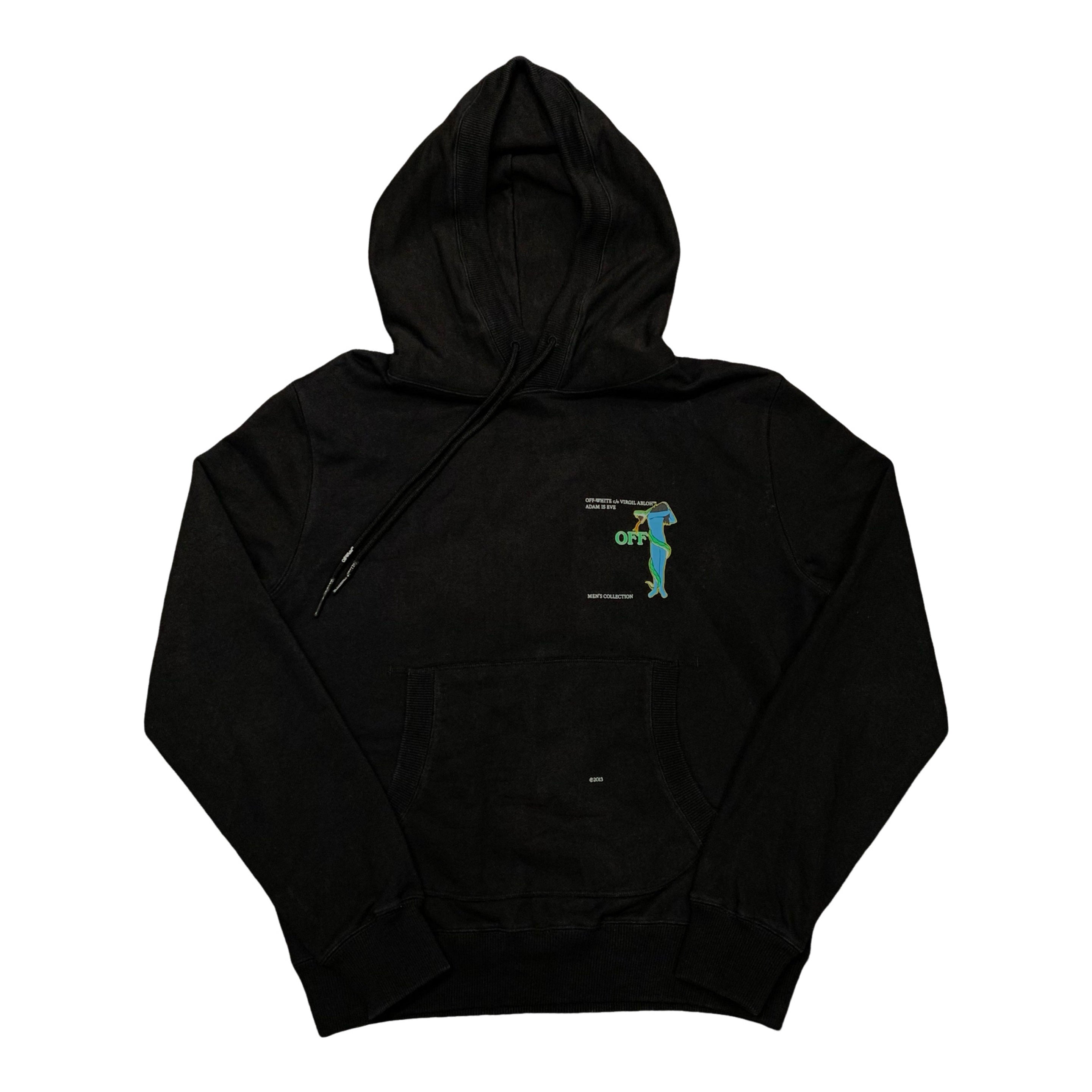 Off White Large Hoodie Adam Is Eve Arrows Black Hoodie Virgil Abloh