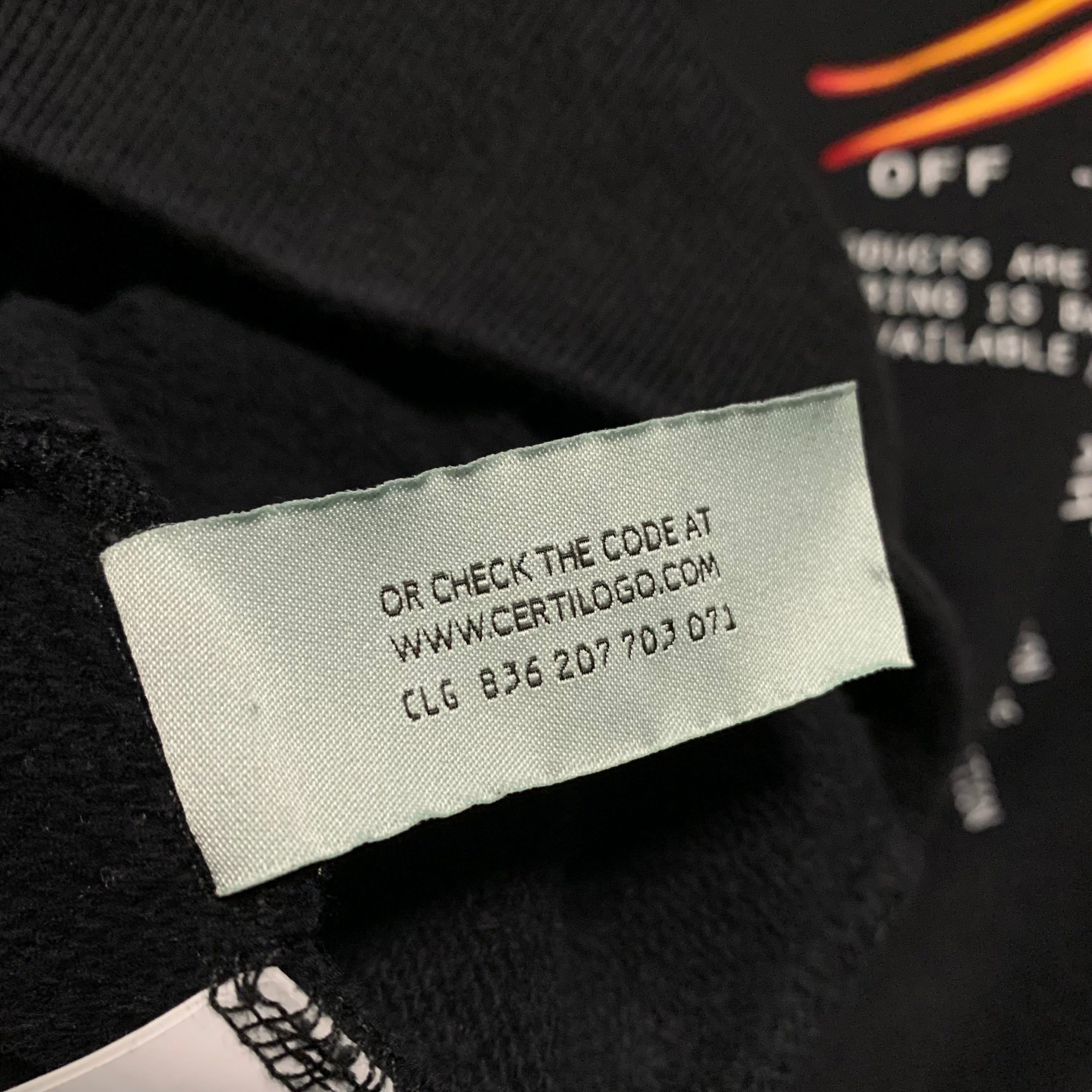 Off White Medium Thunder Logo Black Zip Hoodie Virgil Abloh