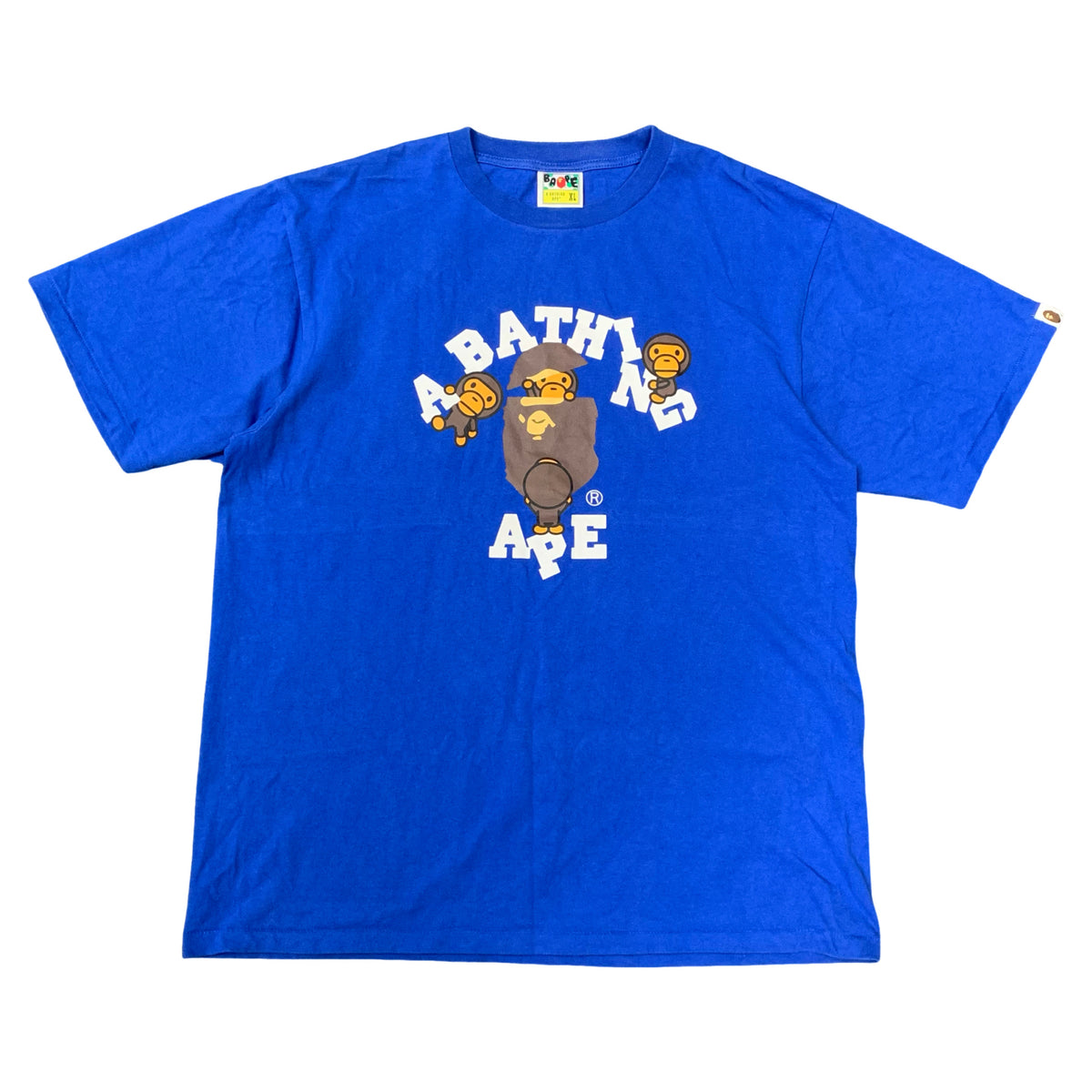 Bape XL Tee College Baby Milo Blue T-Shirt A Bathing Ape