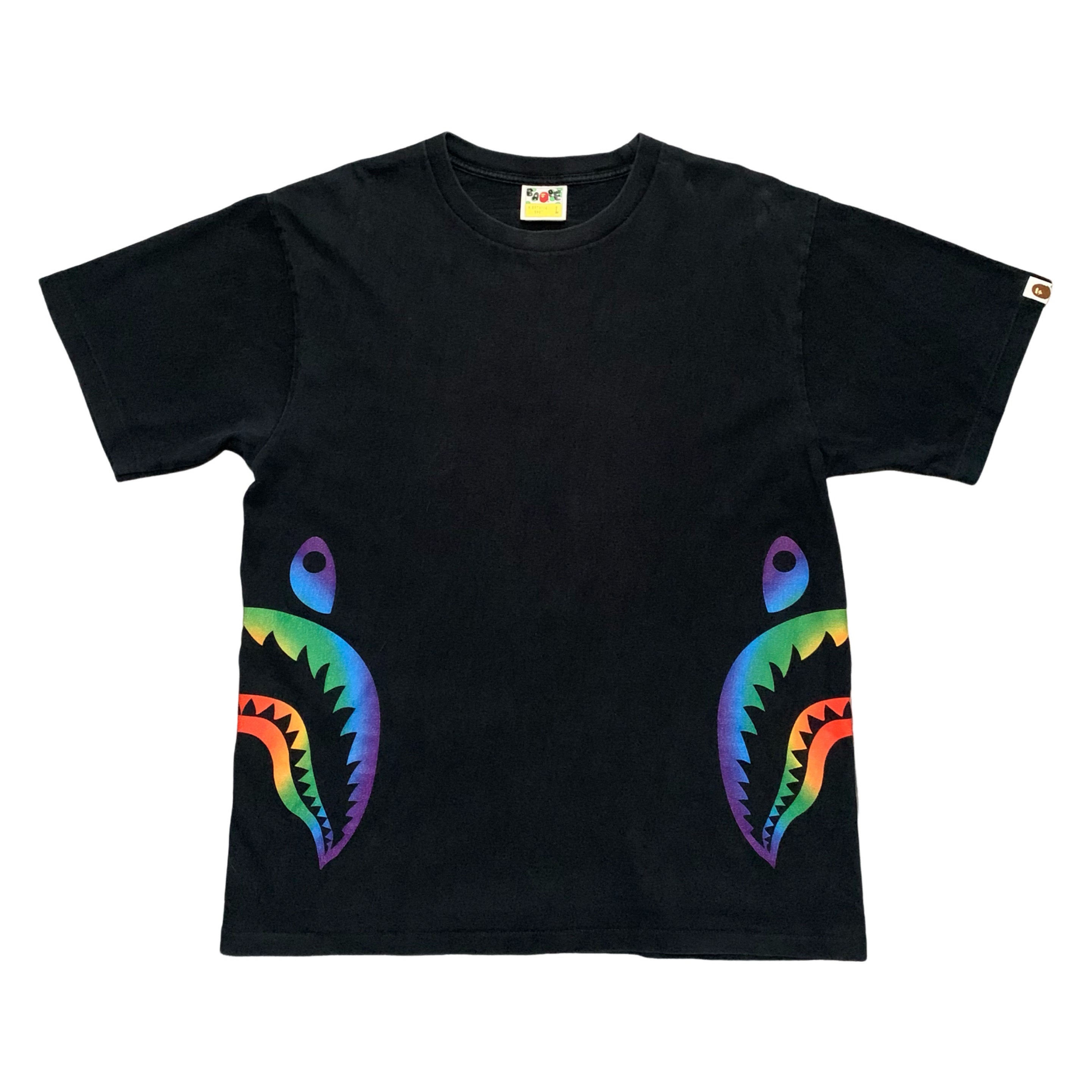 Bape Large Side Shark Multi Camo Black Tee