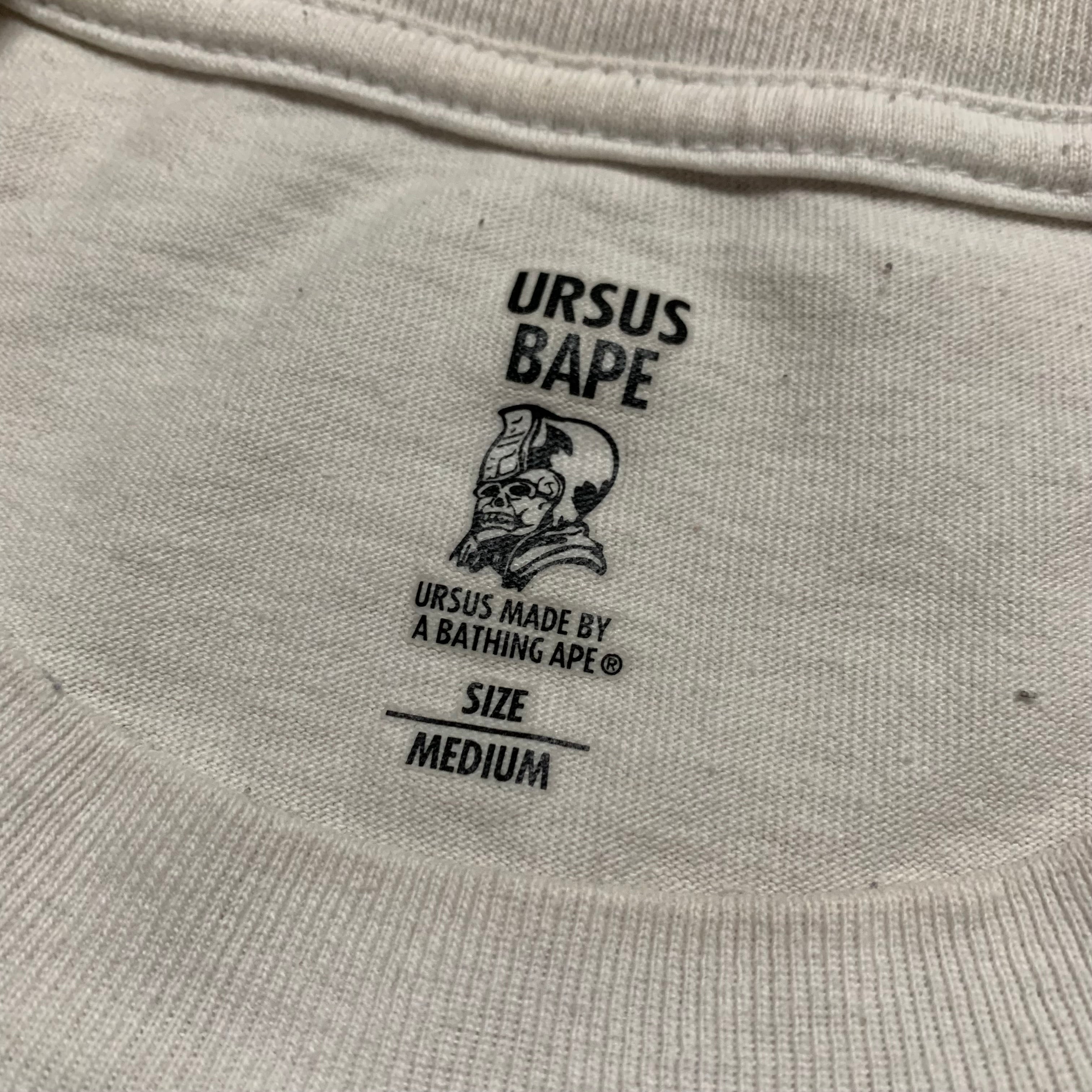 Bape Medium Cut Here Ursus By A Bathing Ape White Tee Vintage