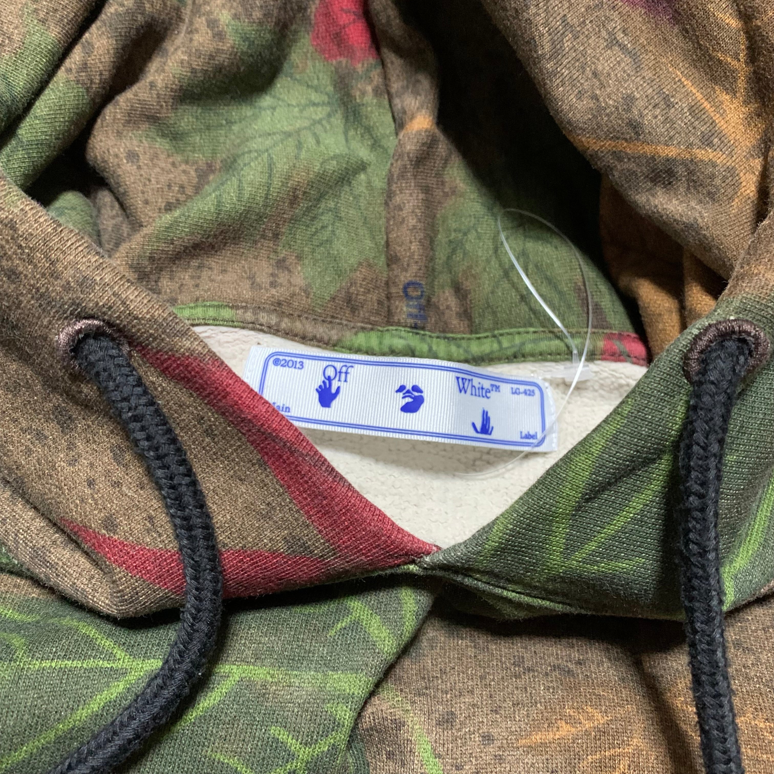 Off White Small Leaf Arrows Green Camo Hoodie Virgil Abloh