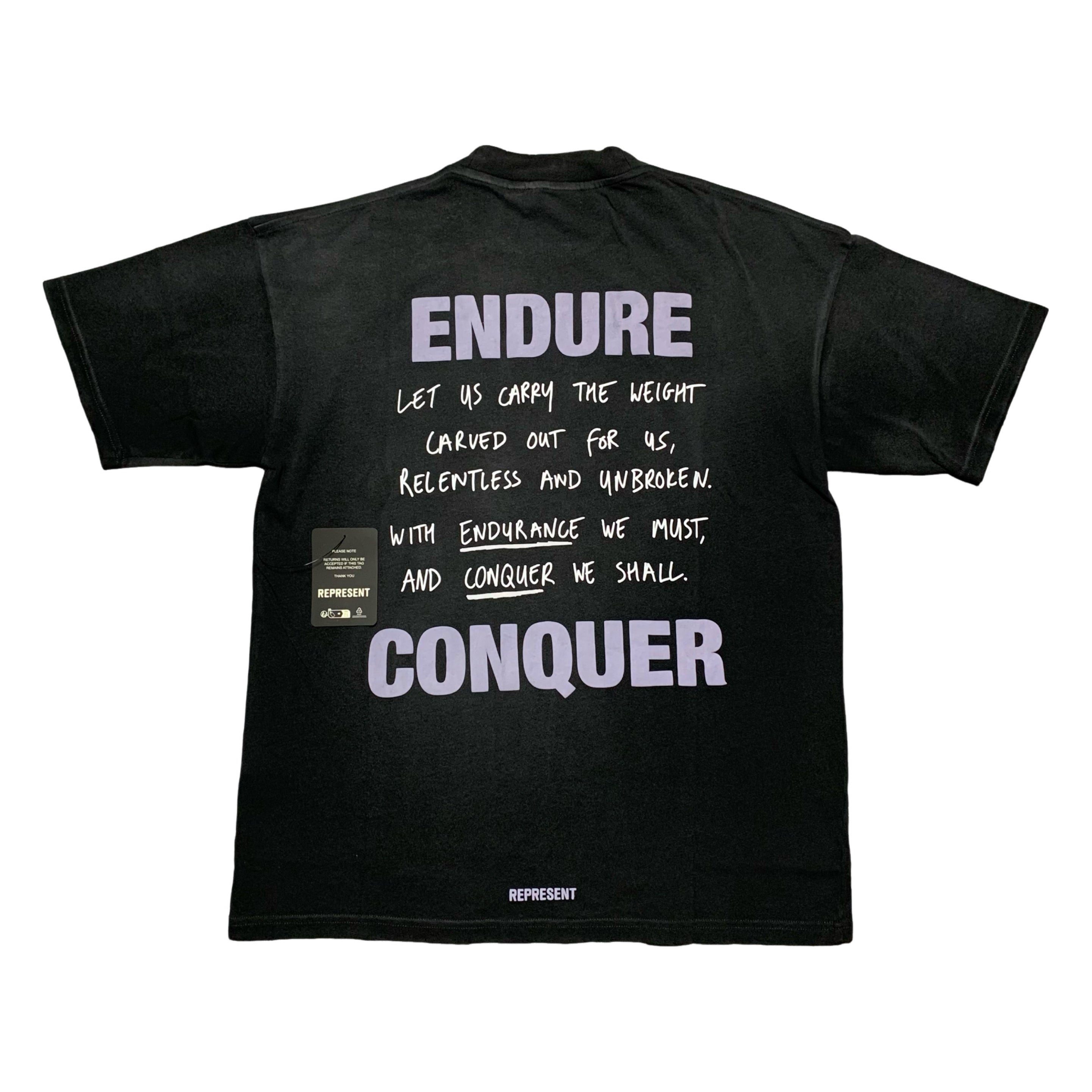 Represent XS Atlas Stained Black Tee