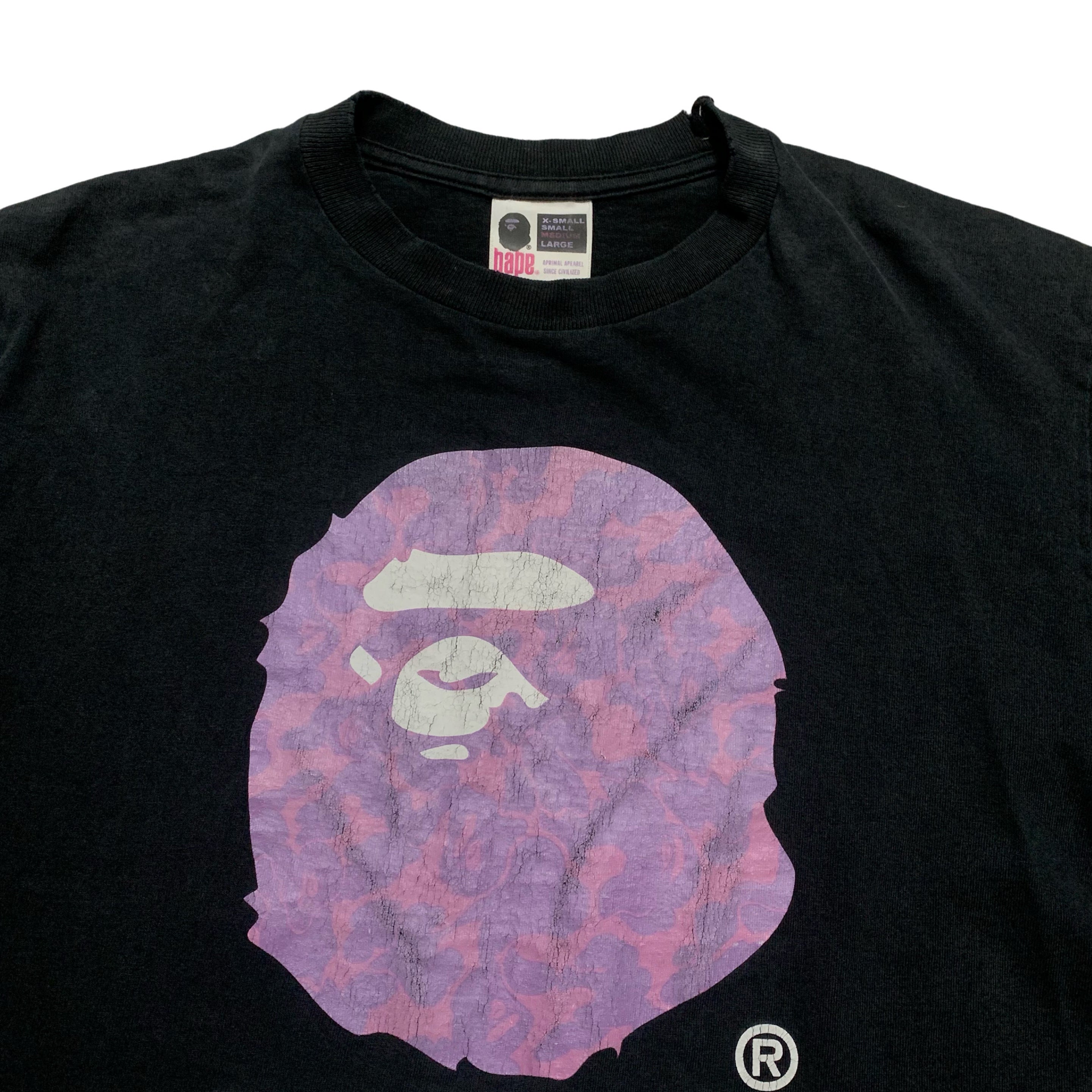 Bape Medium Purple Camo Black Tee A Bathing Ape Vintage