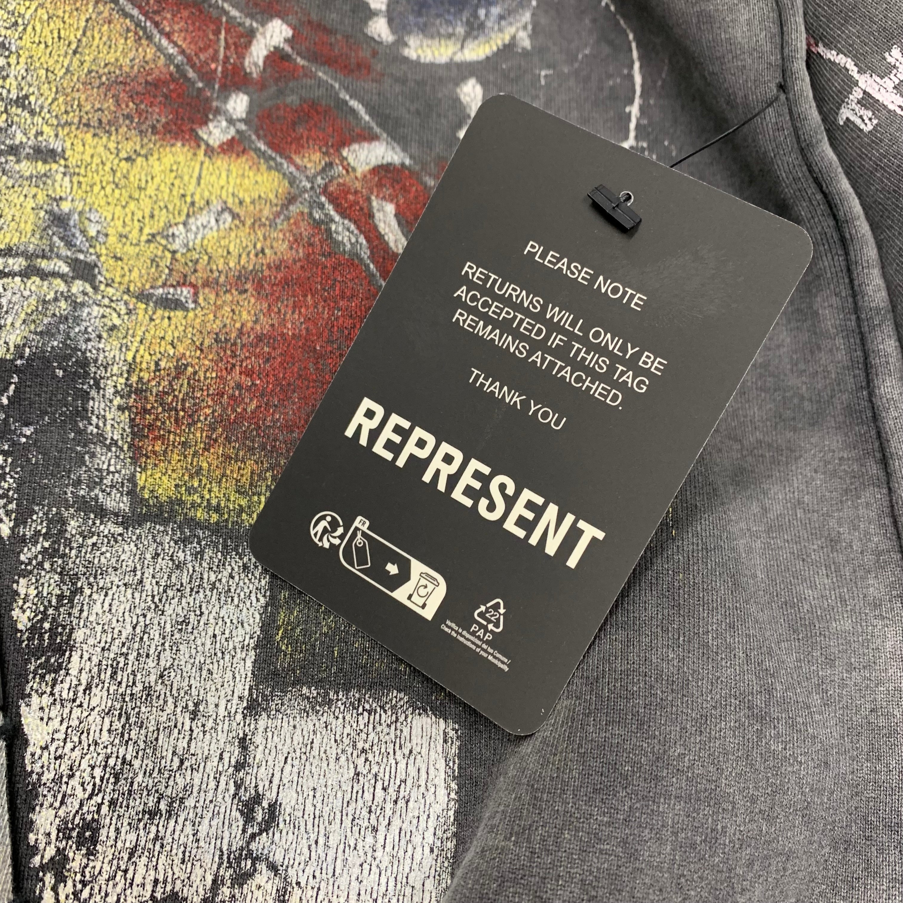 Represent Small Hoodie Metallica Master Of Puppets Vintage Grey Hoodie