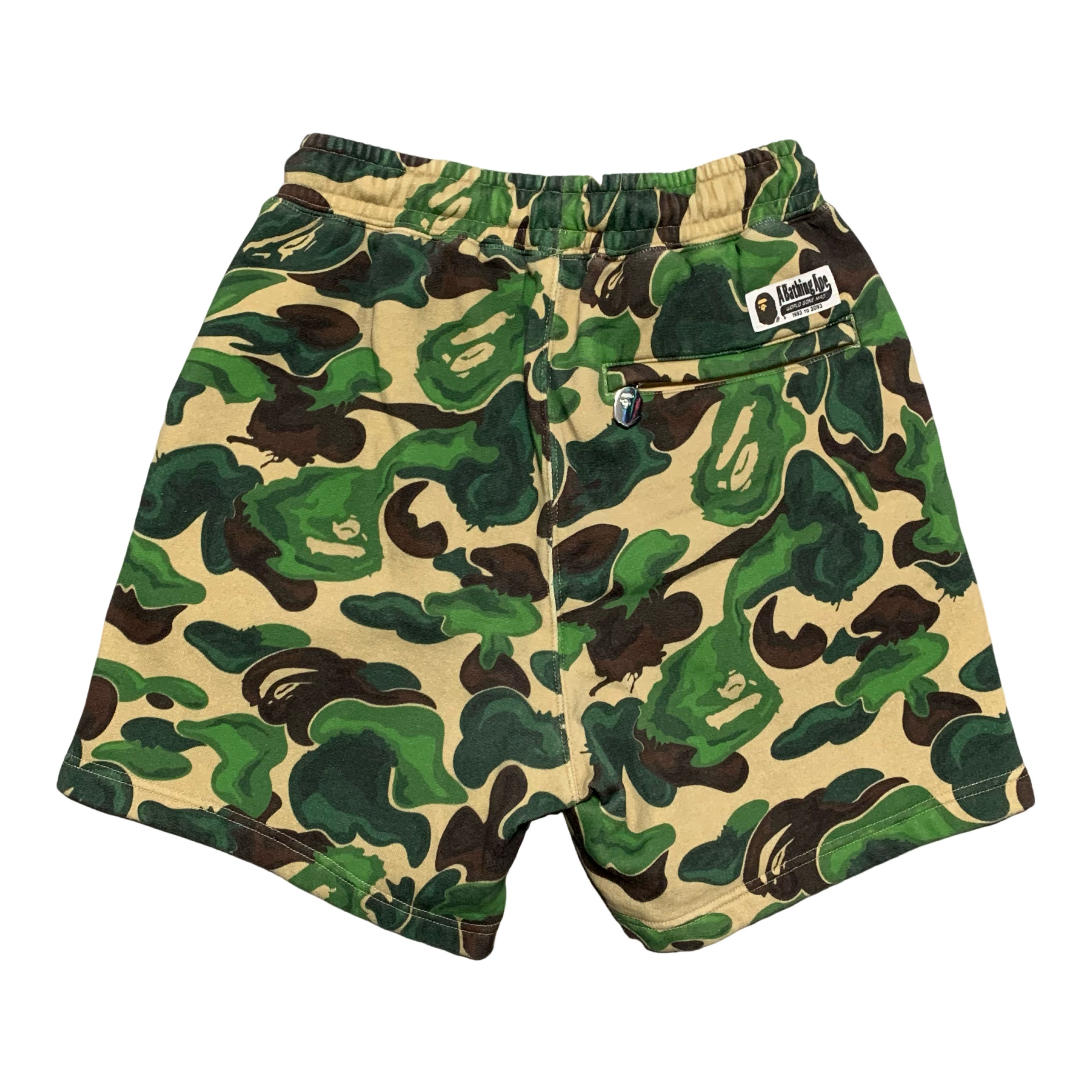 Bape Small Shorts Green Art Camo Sweat Shorts A Bathing Ape 2023