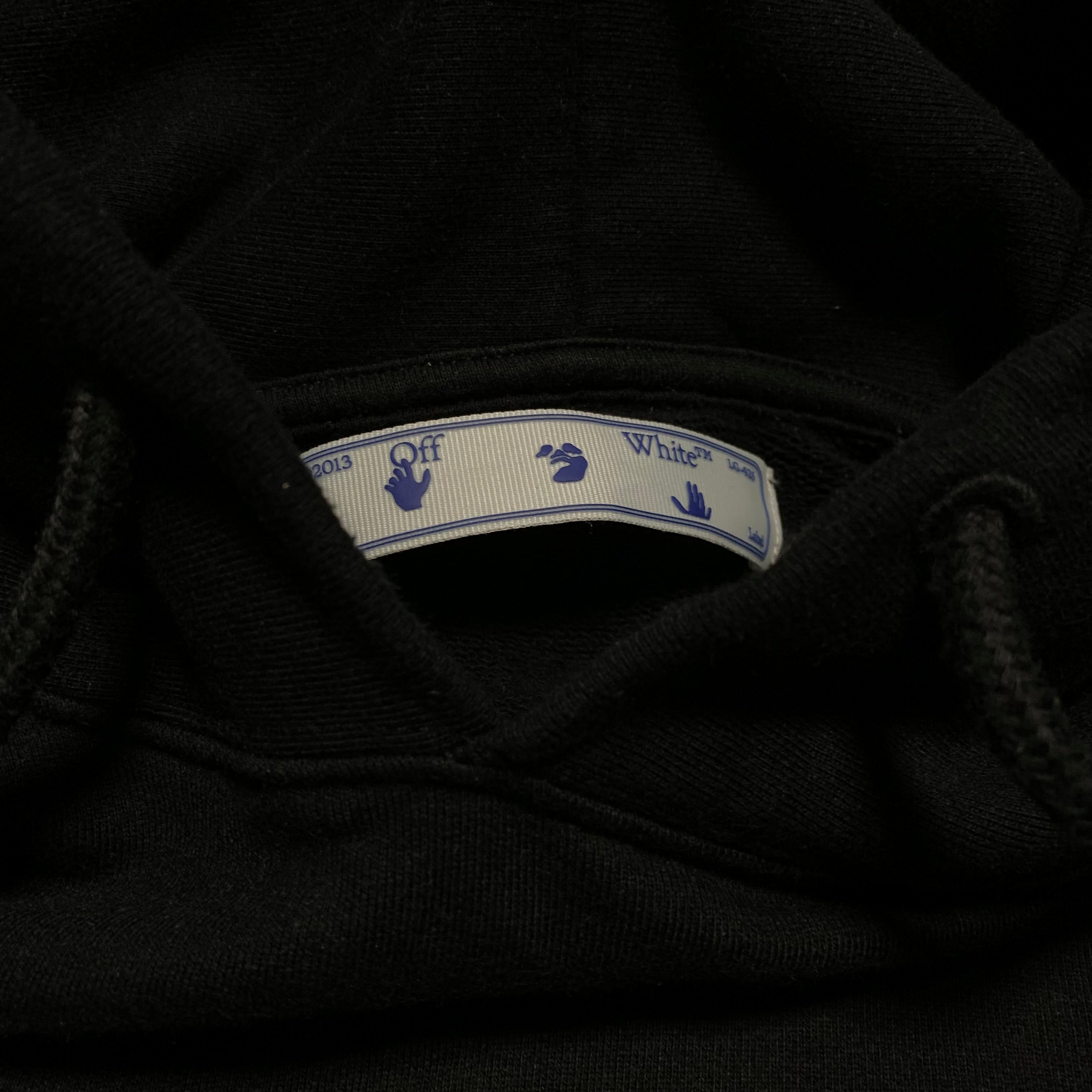 Off White Medium Pascal Arrows Black Hoodie Virgil Abloh Skeleton