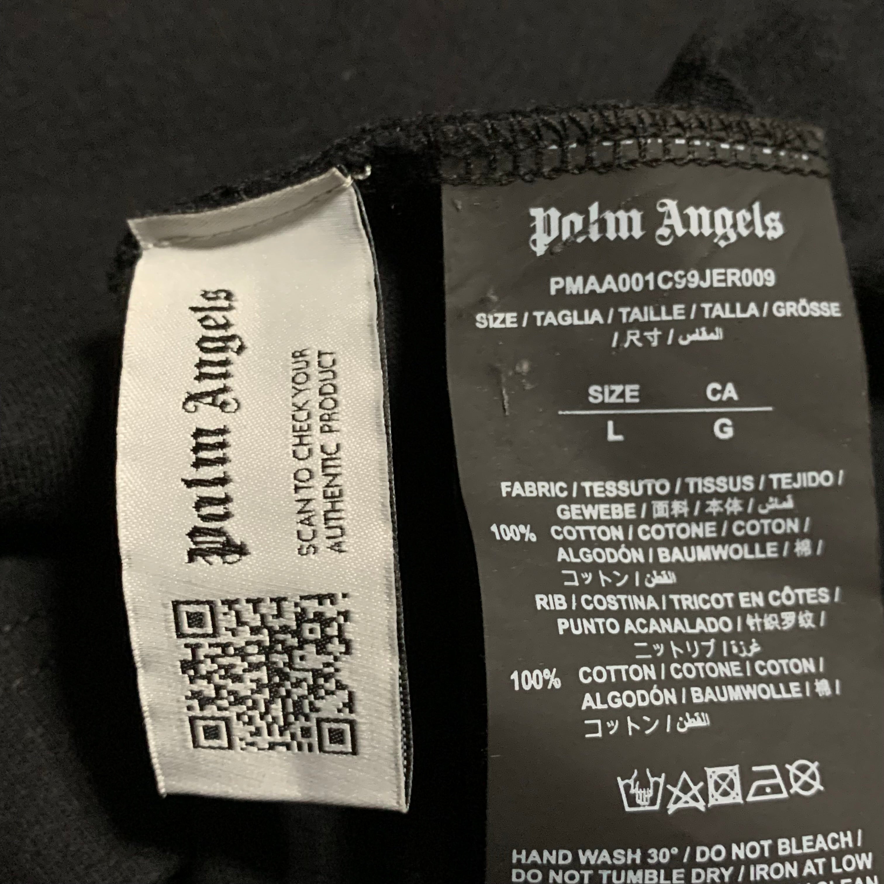 Palm Angels Large Hong Kong Sprayed Black Tee