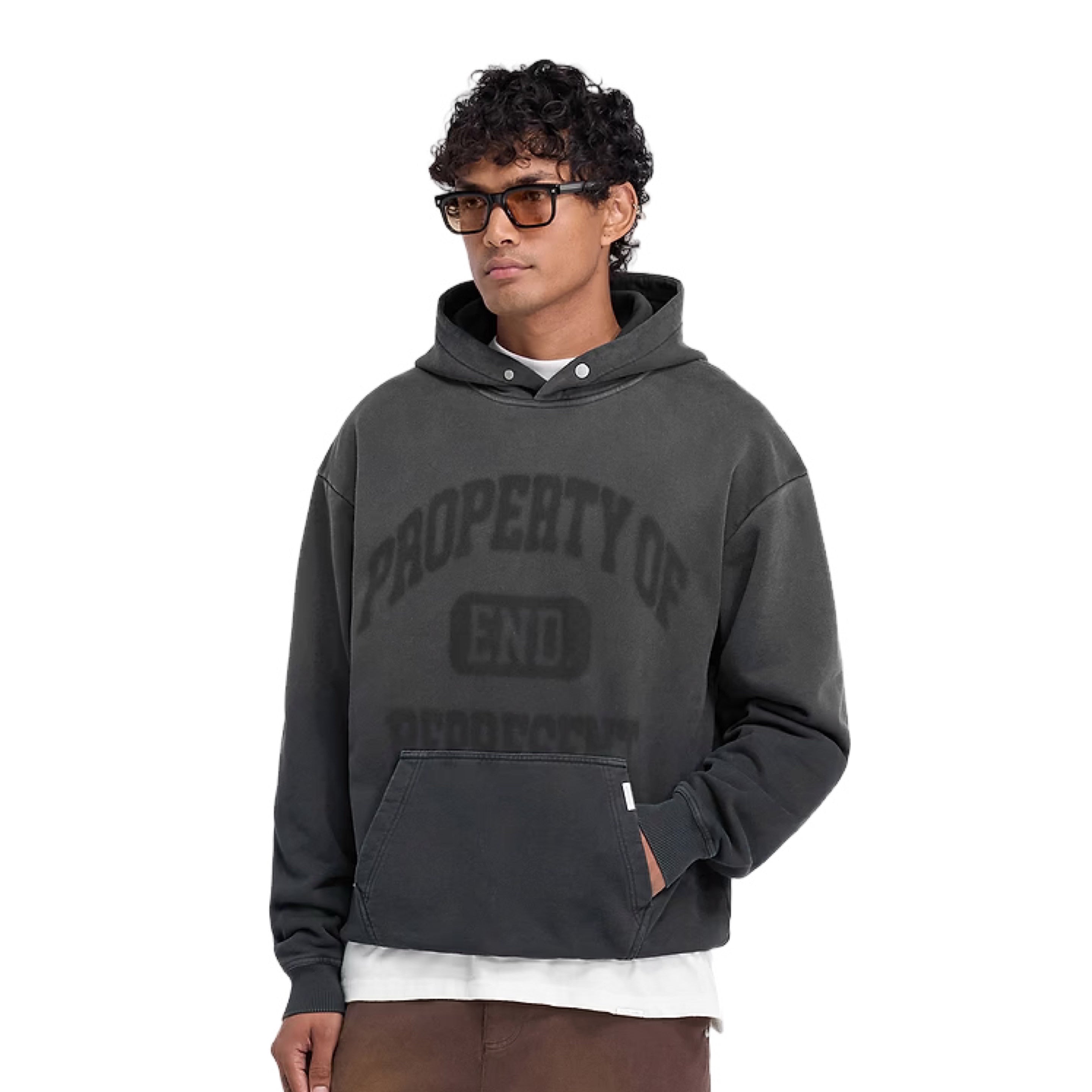 Represent Small Property Of End Stained Black Hoodie (RRP £180)