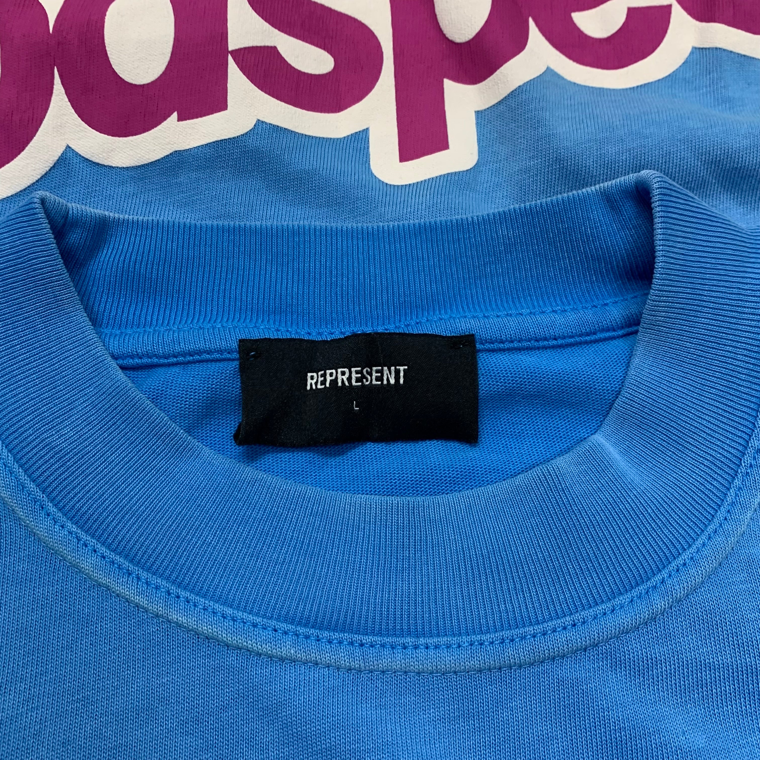 Represent Large Tee Godspeed Graphic Blue T-Shirt (Sample)