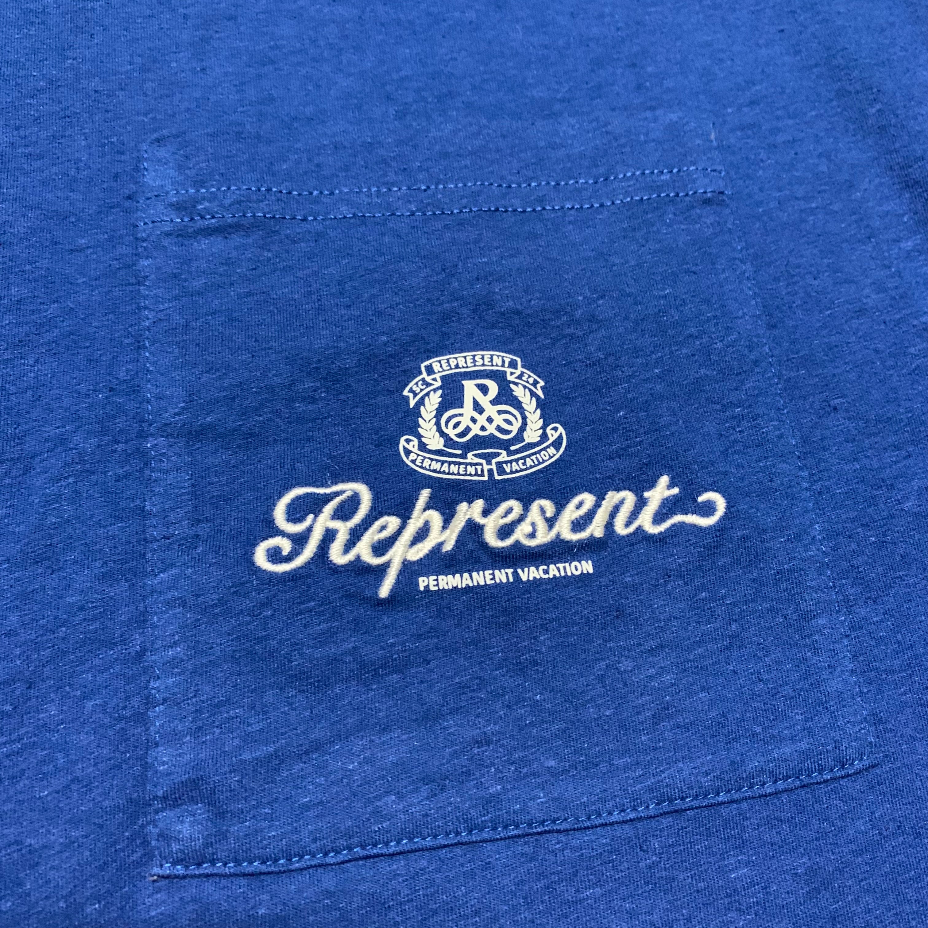 Represent XXS Permanent Vacation Royal Blue Pocket Tee