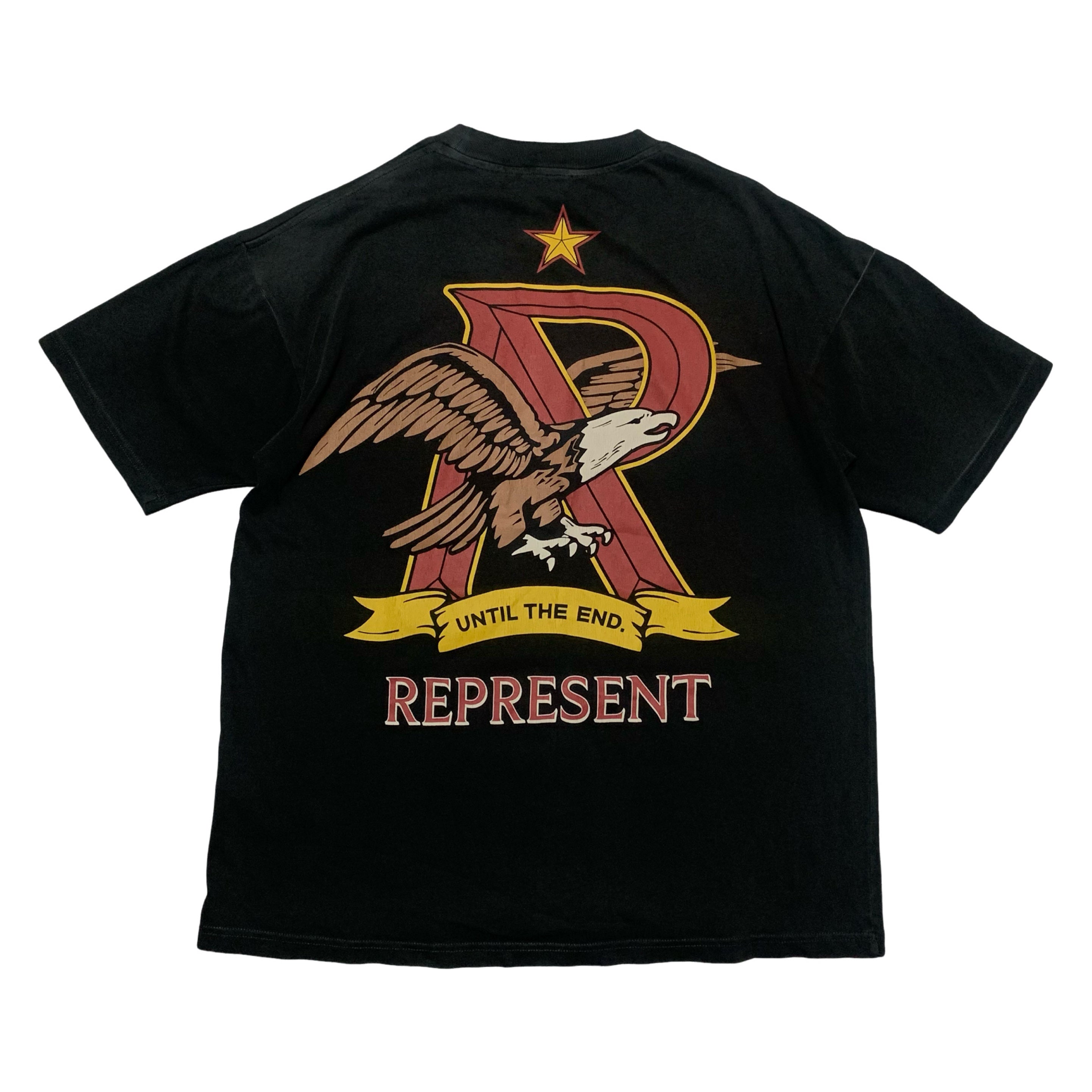 Represent Small Eagle End Stained Black Tee